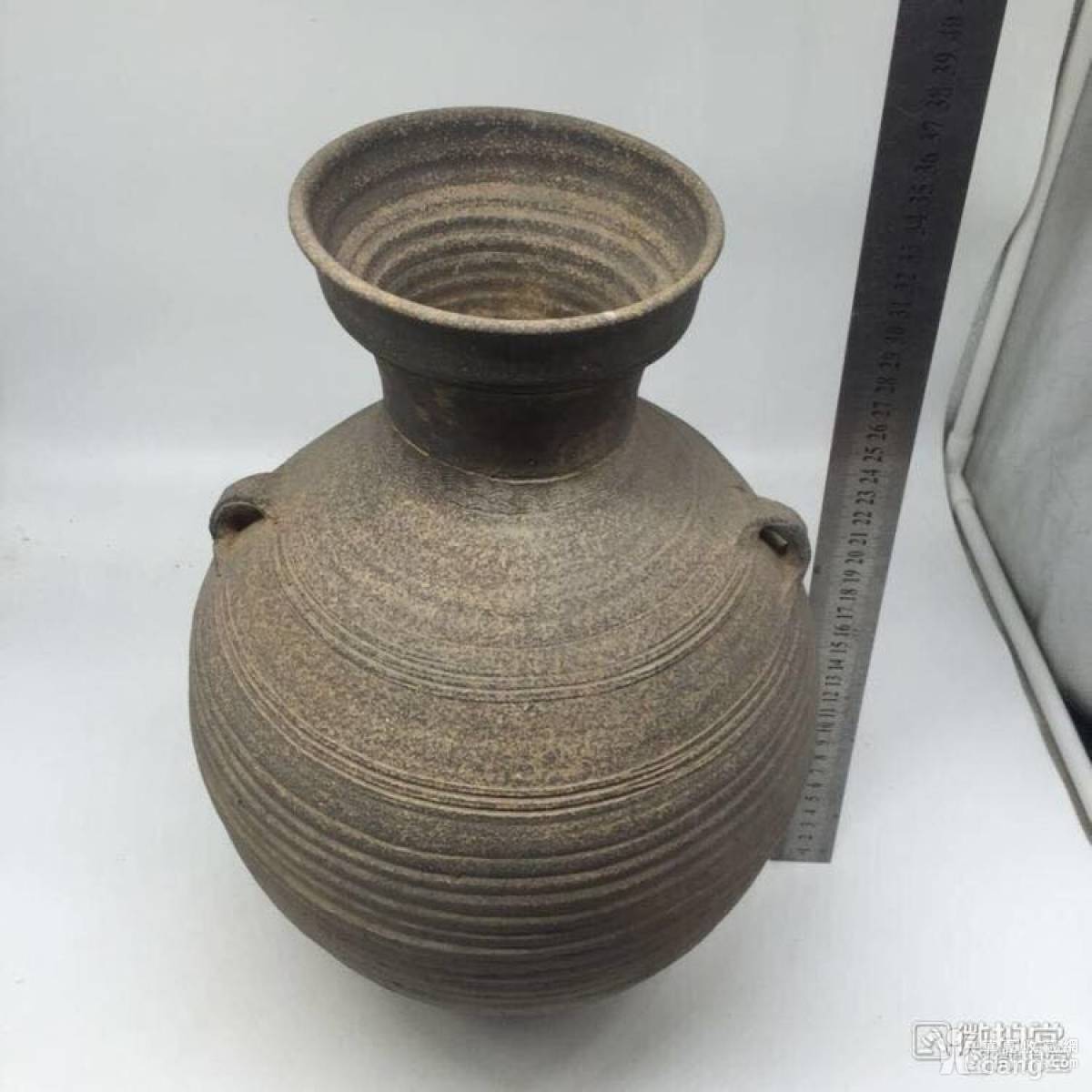 瓷器 高古 战汉原始瓷(双系大瓶)高35公分  藏品描述 藏品展示 服务