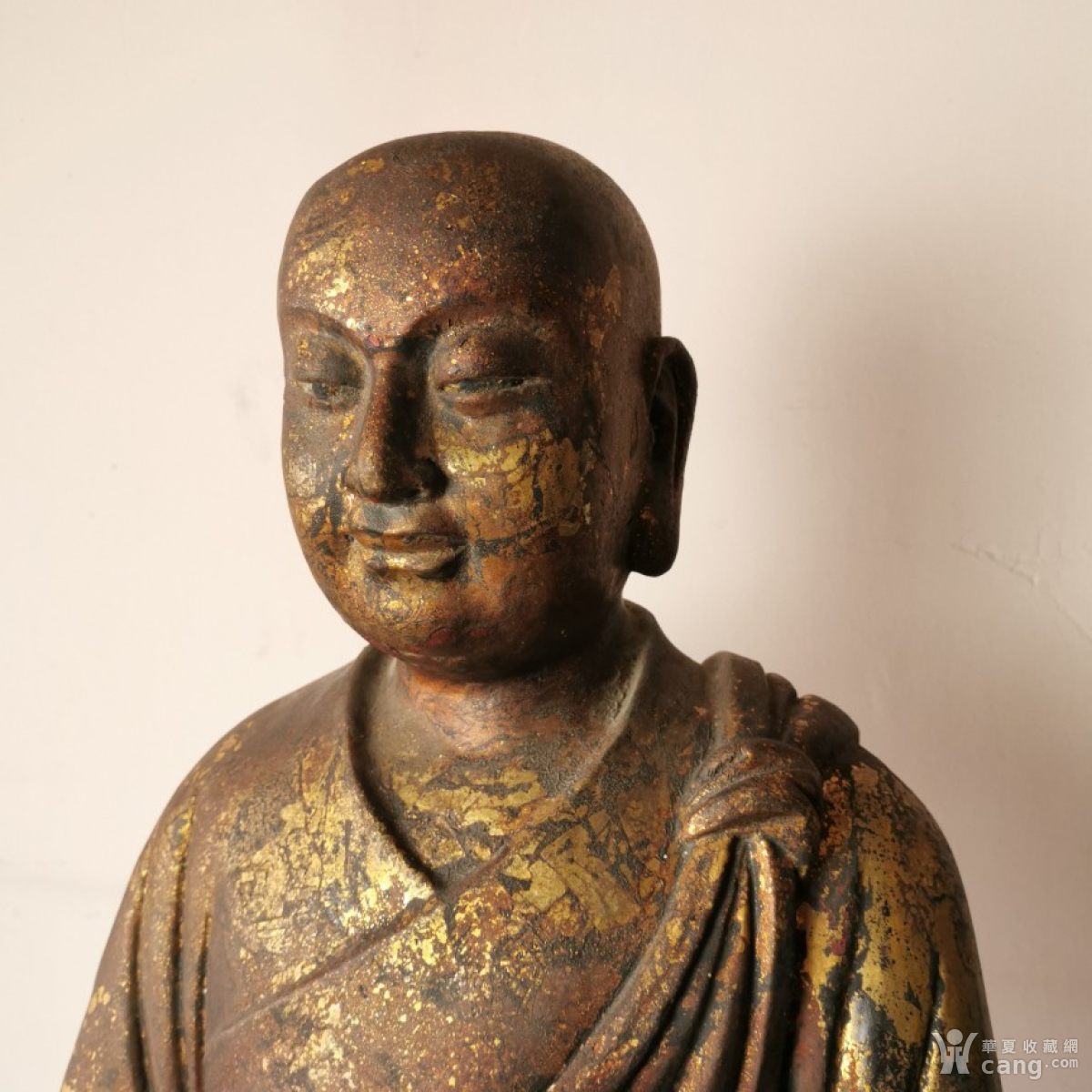 清代脱胎阿难迦叶罗汉尊者刷金佛像