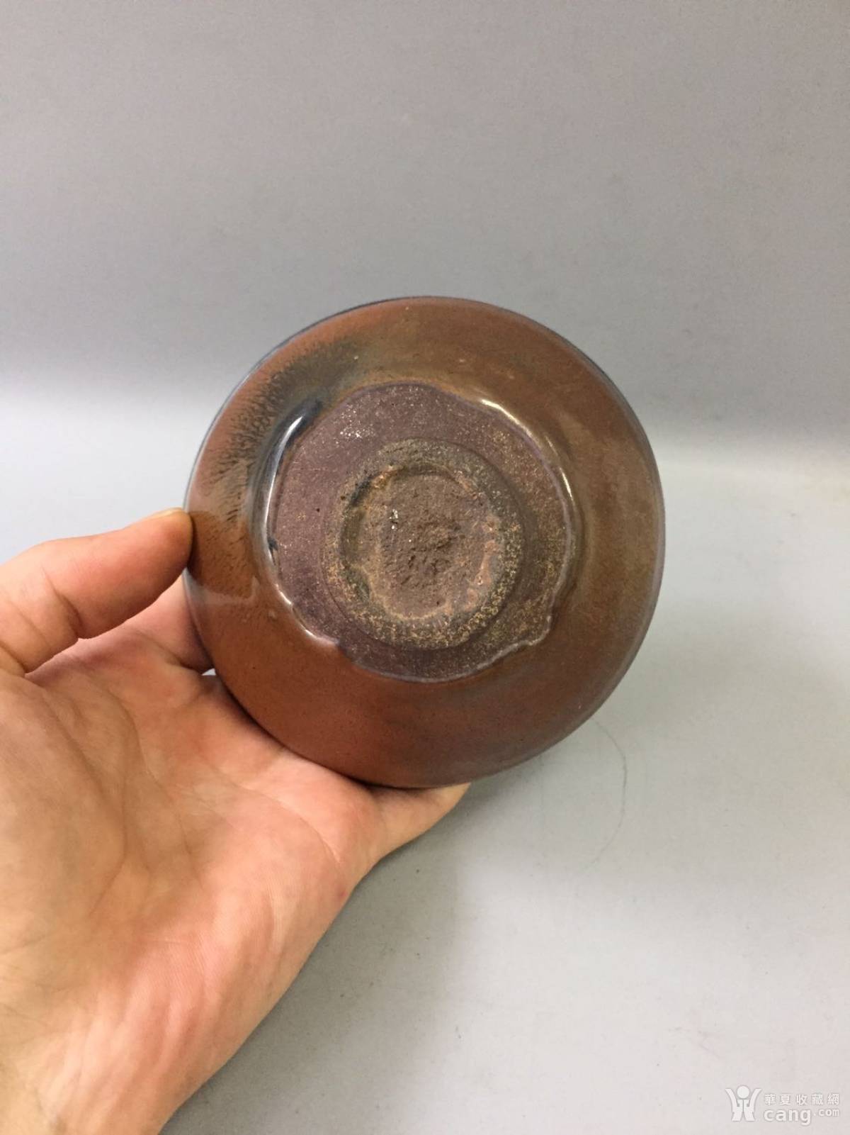 宋建窑水吉窑柿红釉茶盏