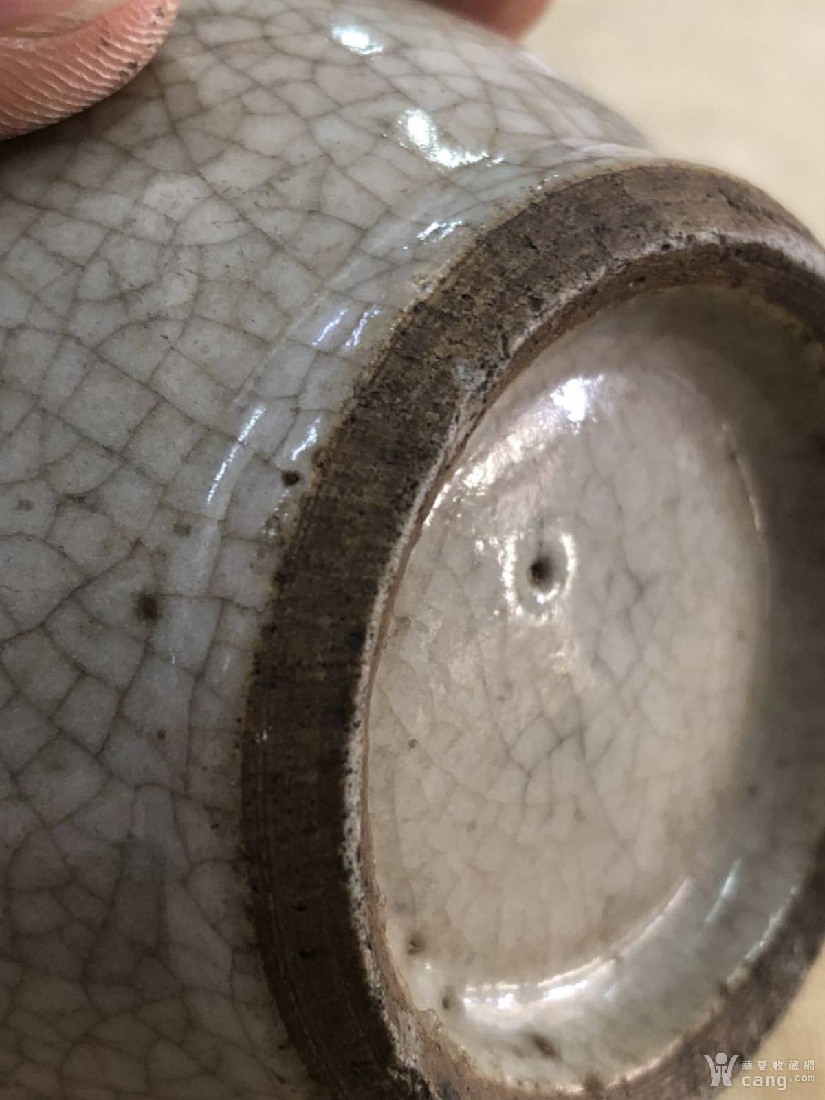 清代哥窑石榴樽苹果尊.老瓷器文房