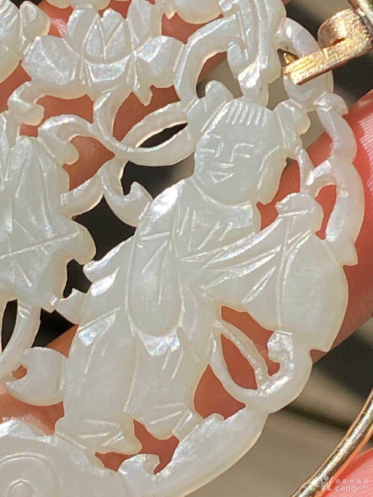 清中期和田白玉和合二仙玉佩