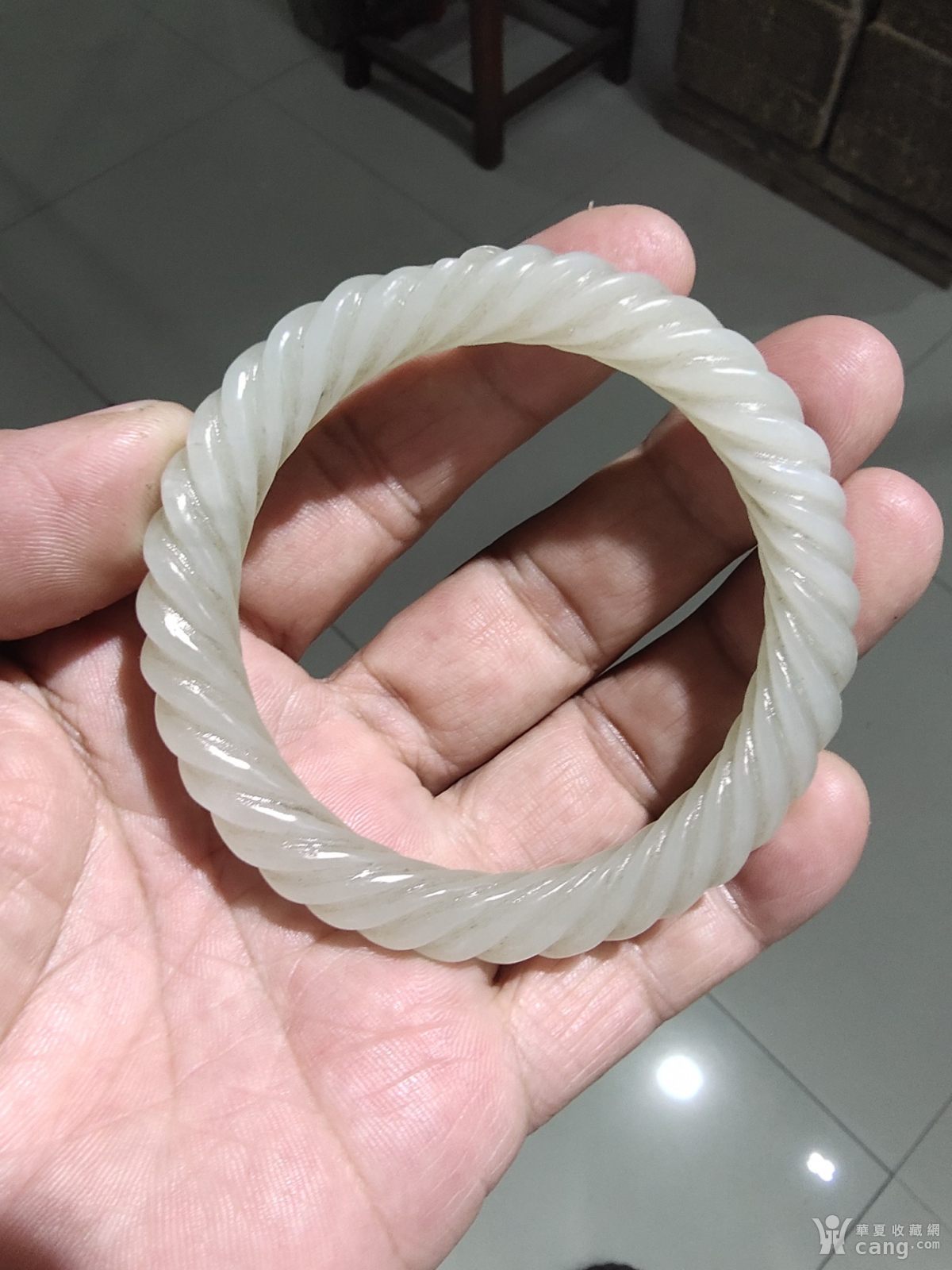 明清玉和田玉缠丝玉手镯