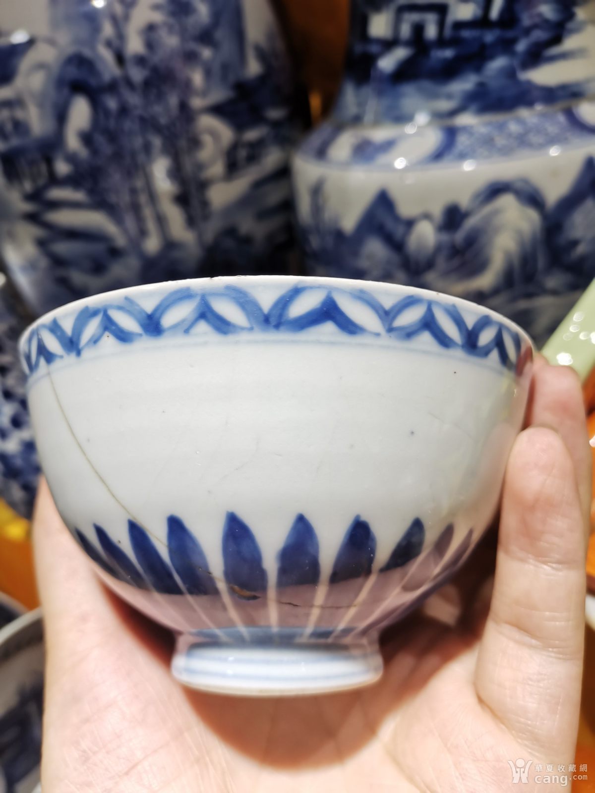 康熙青花鸡心碗