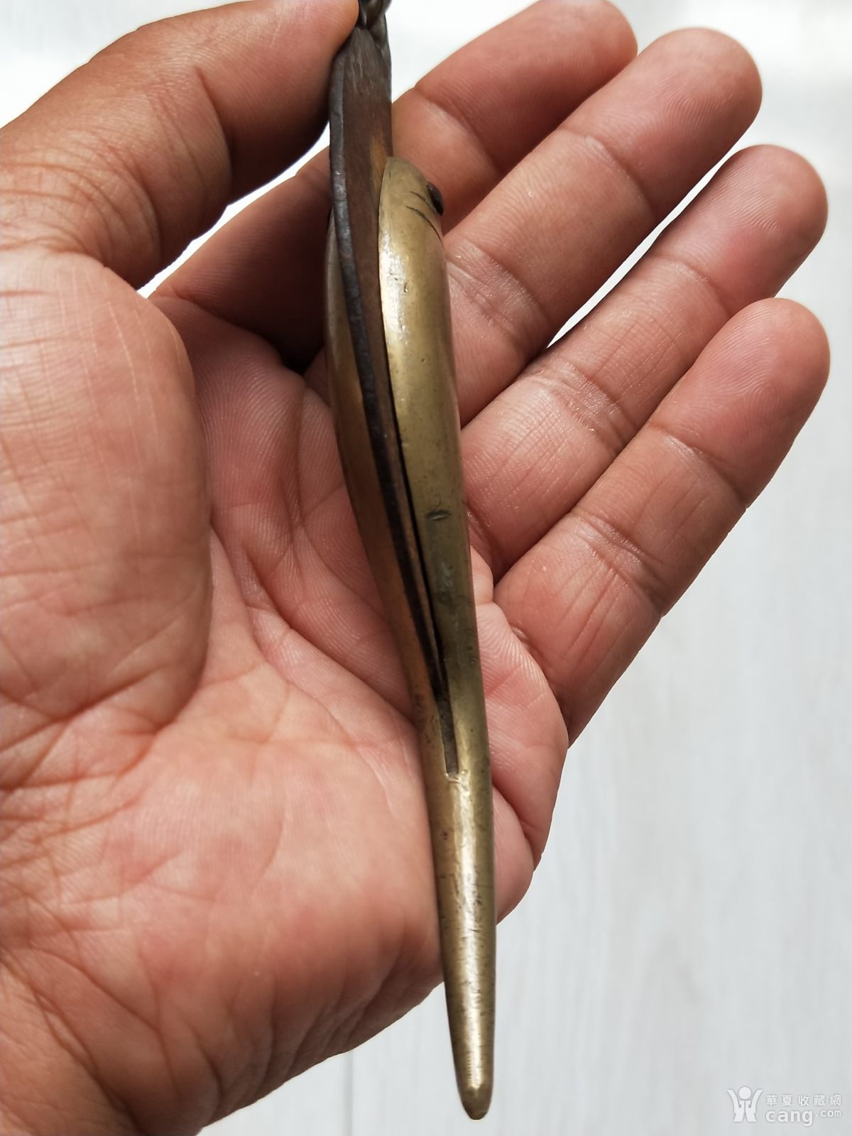 清代好品厚重老铜鱼刀
