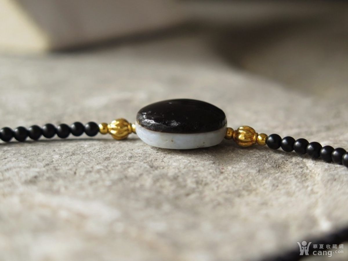 峰雅集 西藏千年羊眼板珠老天珠项链_地摊交易_华夏收藏网