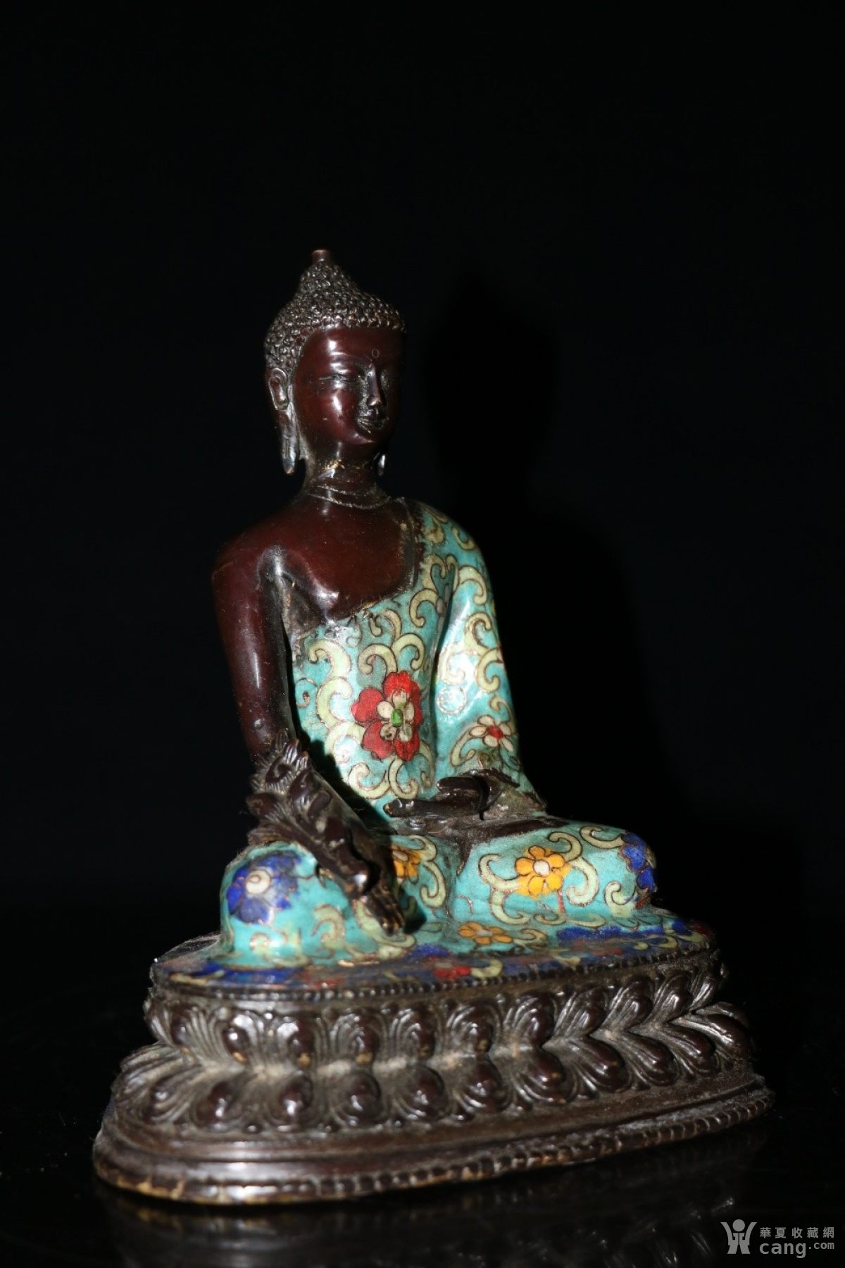 纯铜景泰蓝手工掐丝珐琅彩释迦药师佛一尊高22厘米长16.