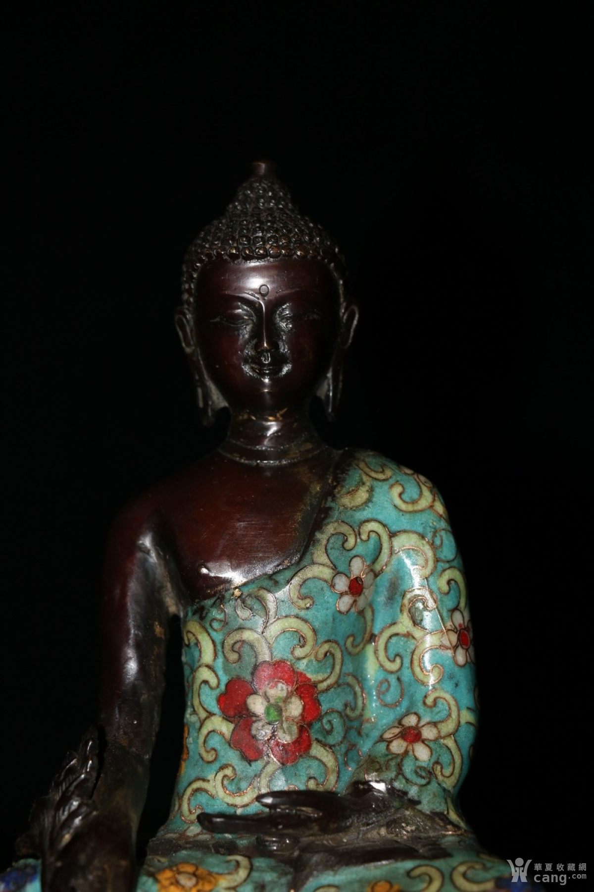 纯铜景泰蓝手工掐丝珐琅彩释迦药师佛一尊高22厘米长16.