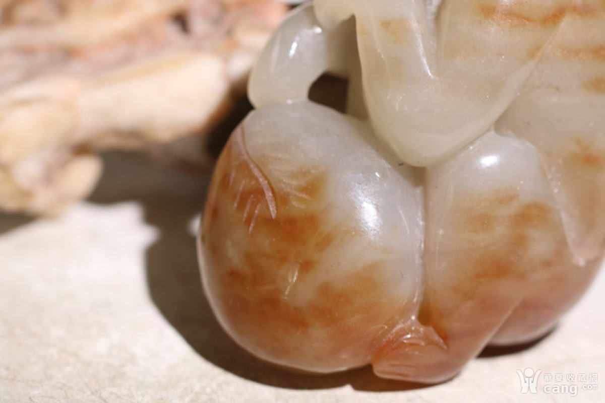 和田玉 灵猴献桃 挂件 h*******