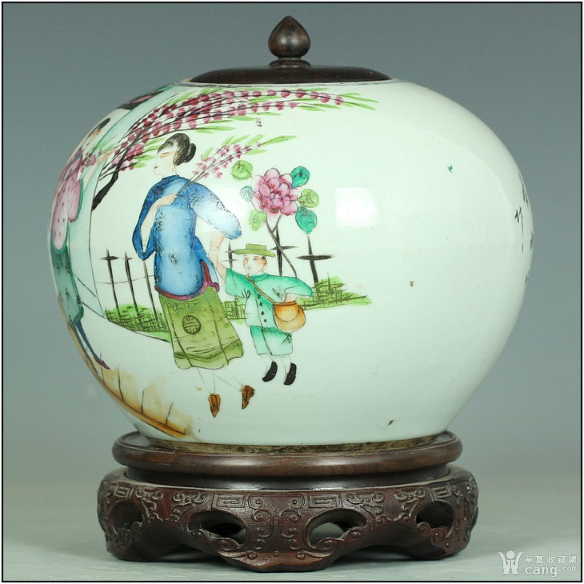 也就是甲子年的作品……,1915年民国时装人物画瓷器