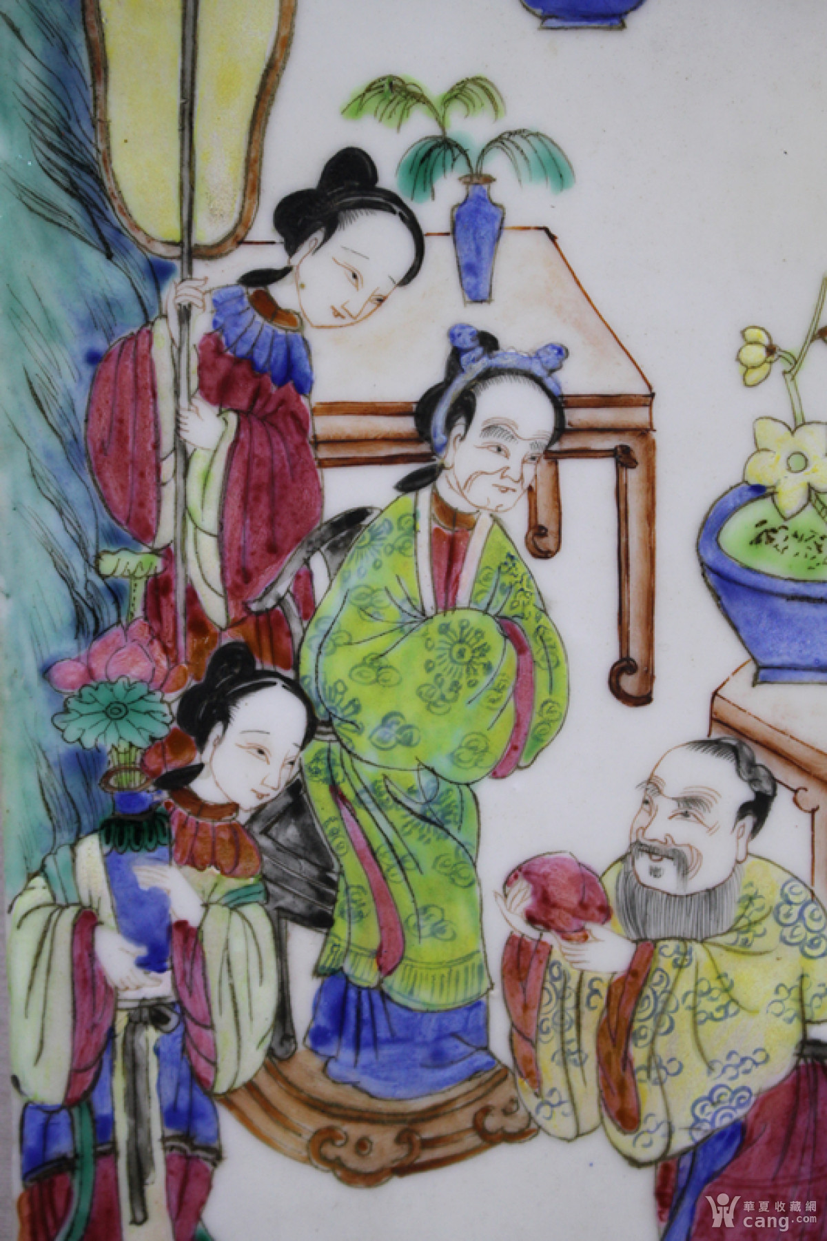 清中期粉彩人物故事图瓷板