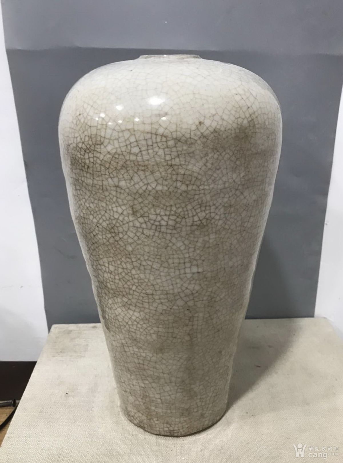 明代哥釉大梅瓶_地摊交易_华夏收藏网