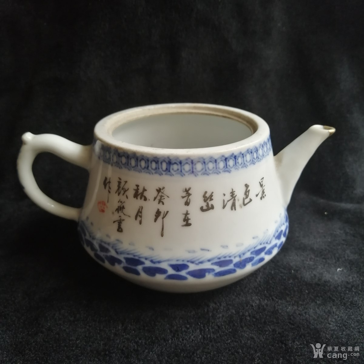 光绪浅绛名家颜筱云作壶