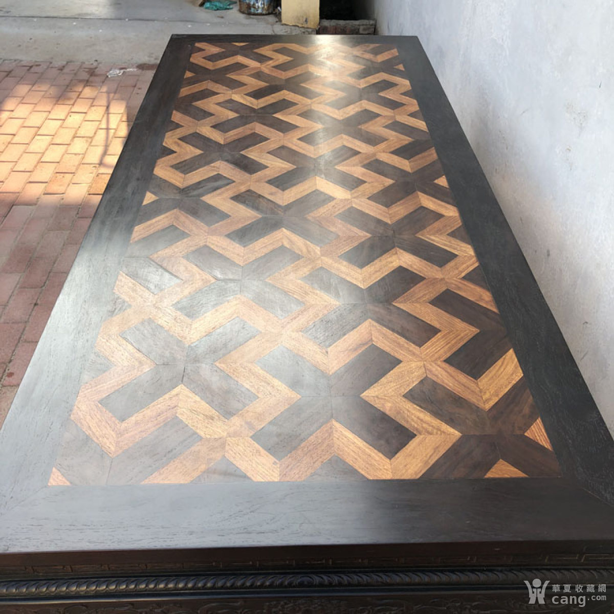 清代传世家具紫檀镶嵌黄花梨万字纹画案书房会所大画案