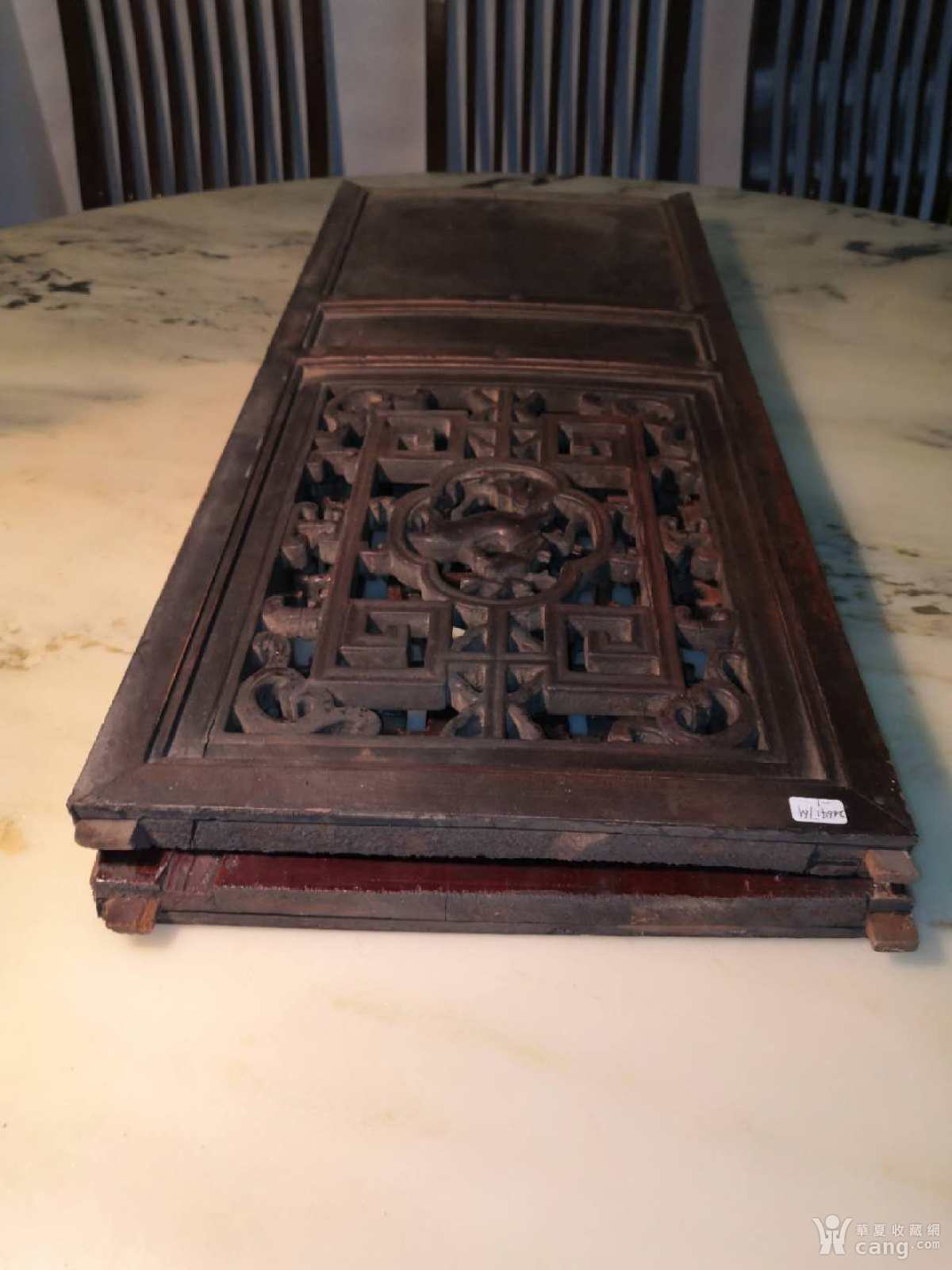 2664清代木雕板一对