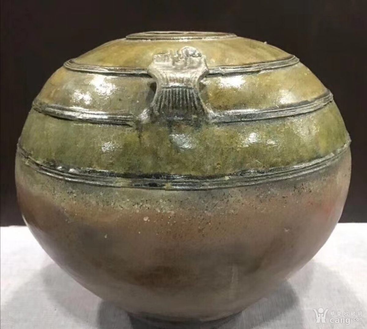 西～汉大号青瓷双耳瓿