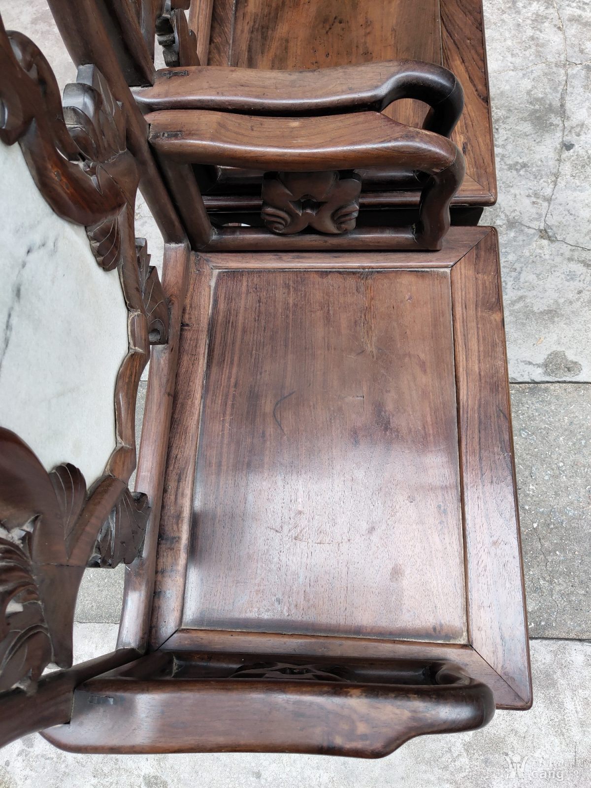 民国老红木老酸枝木家具 太师椅一对