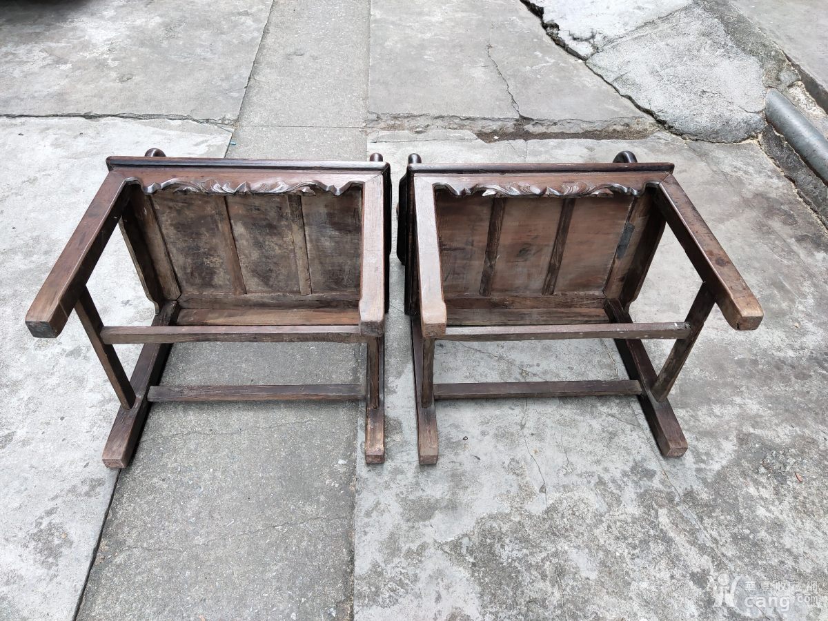 民国老红木老酸枝木家具 太师椅一对