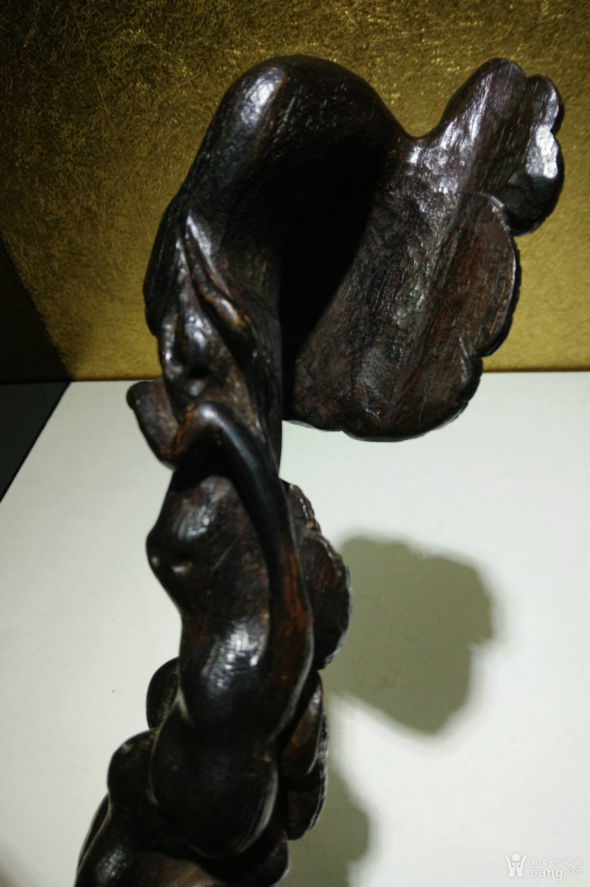 清代 沉香木雕五灵芝福寿同禄如意摆件 陈设旧藏明清老木器杂件