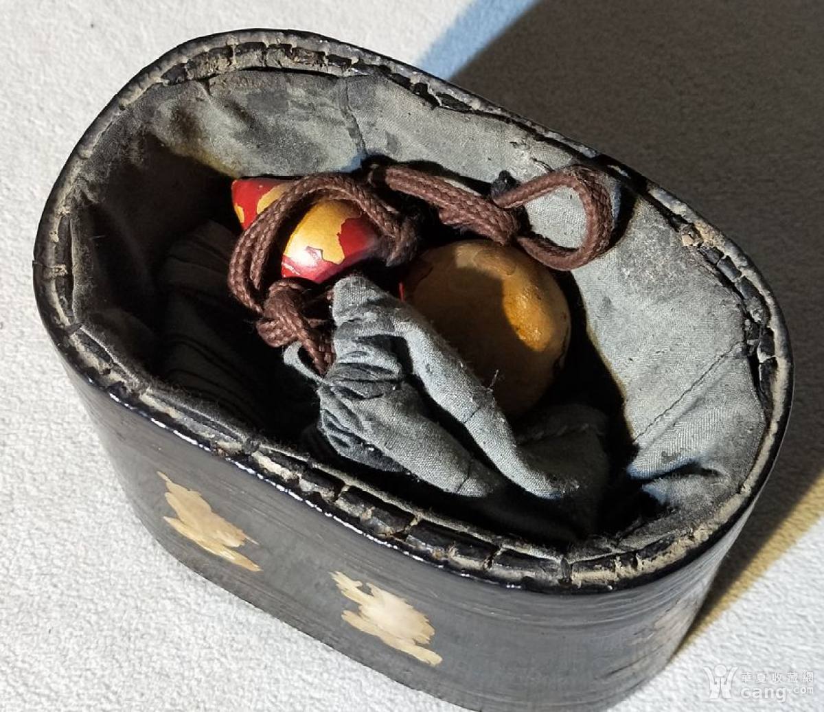 清代木雕鹌鹑笼子鹌鹑布袋品相完好