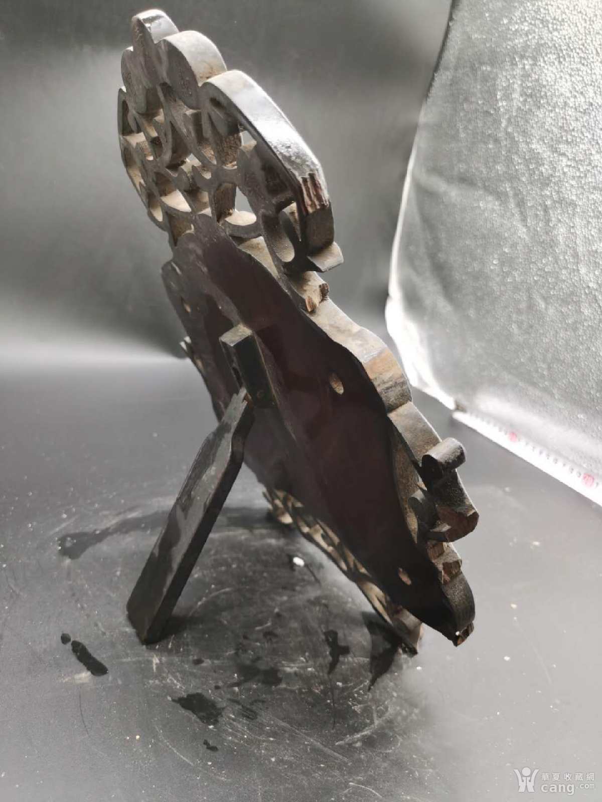 民国老红酸枝青岛万宝银楼款摆件