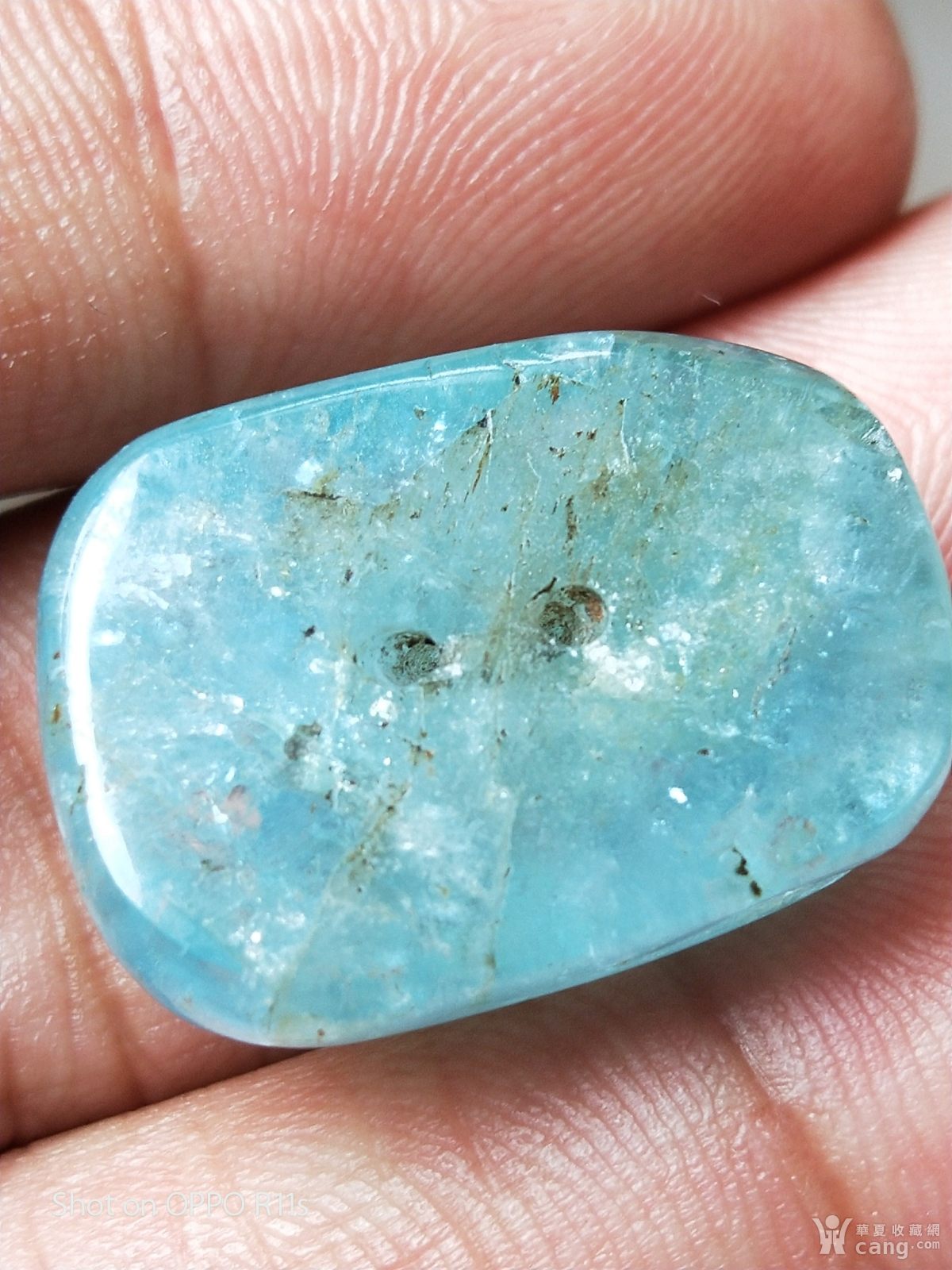 清代蓝碧玺帽花重8.2克