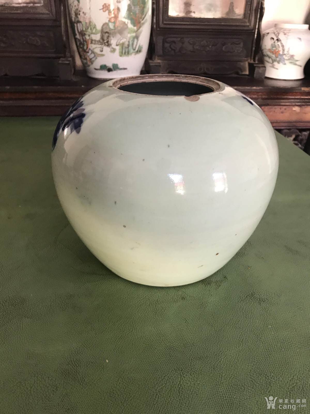 瓷器 清 清代青花花卉冬瓜罐一个 清代冬瓜罐一个.