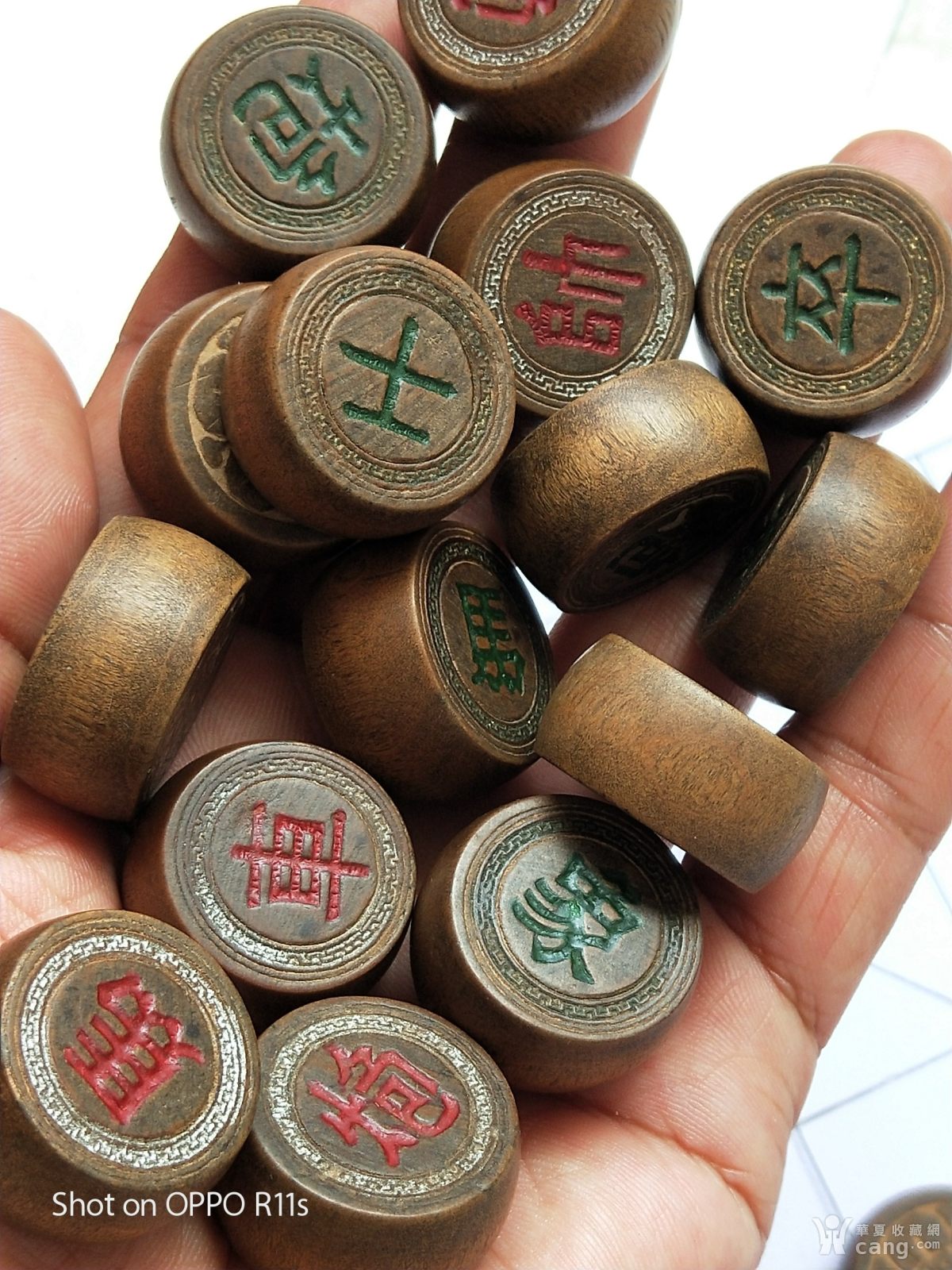 民国全品雕花老木象棋一套