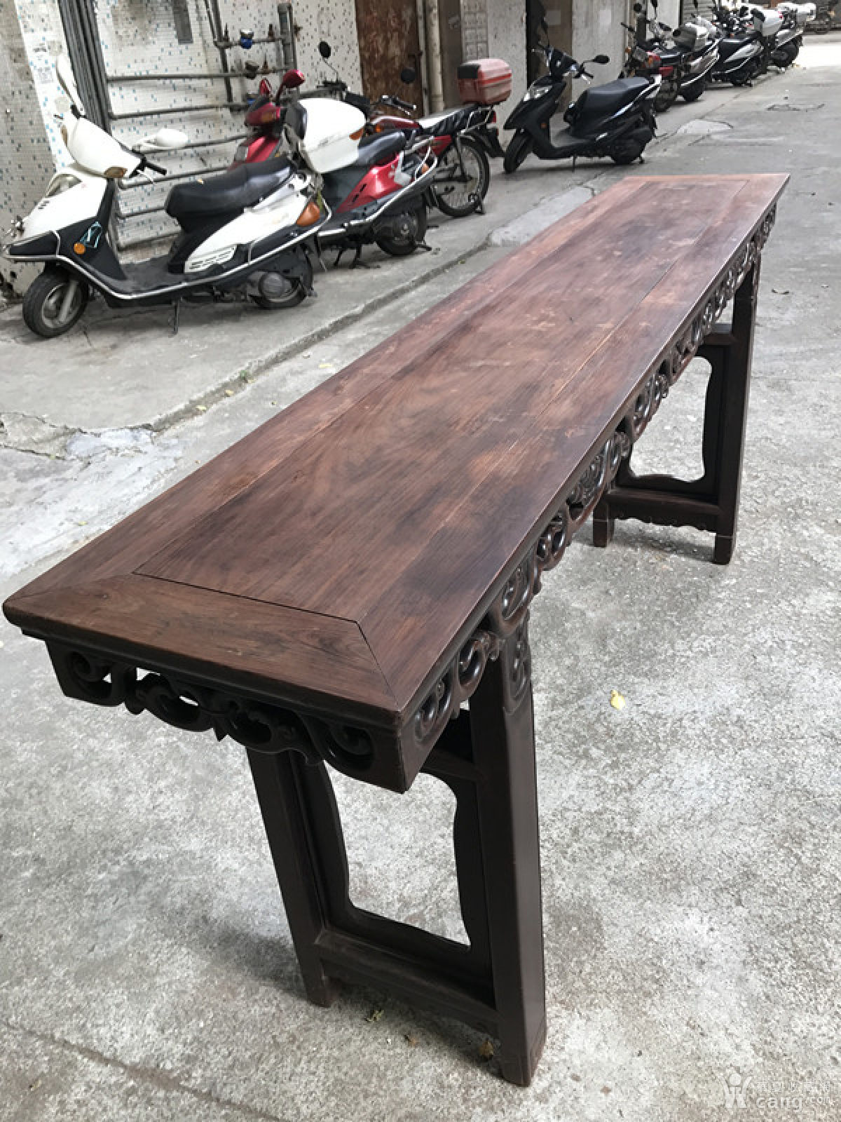 清代老红木酸枝 如意吉祥纹大案台