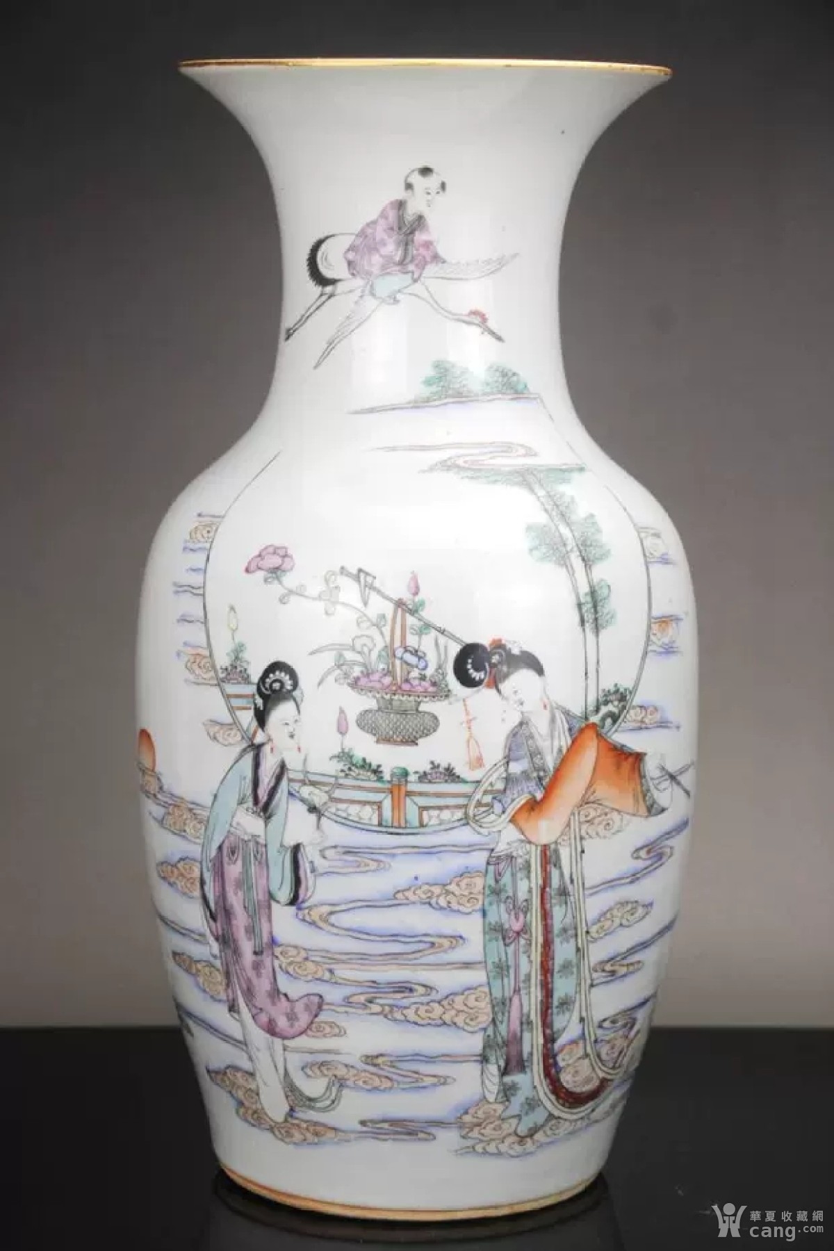 民国陈协盛精品粉彩黛玉葬花纹大观音瓶 古董古玩古瓷器收藏品