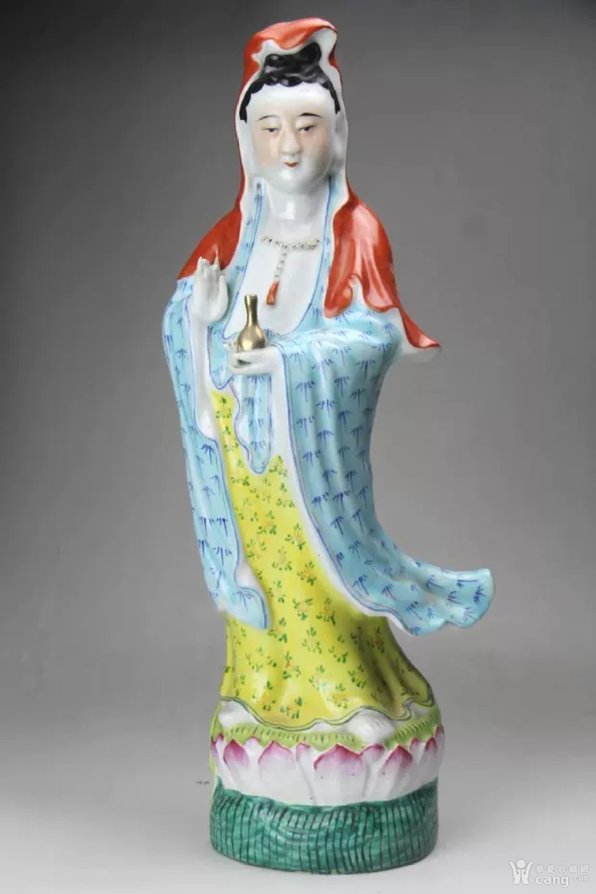 民国徐林记造粉彩瓷塑大观音 古董古玩古瓷器收藏包老保真民国瓷