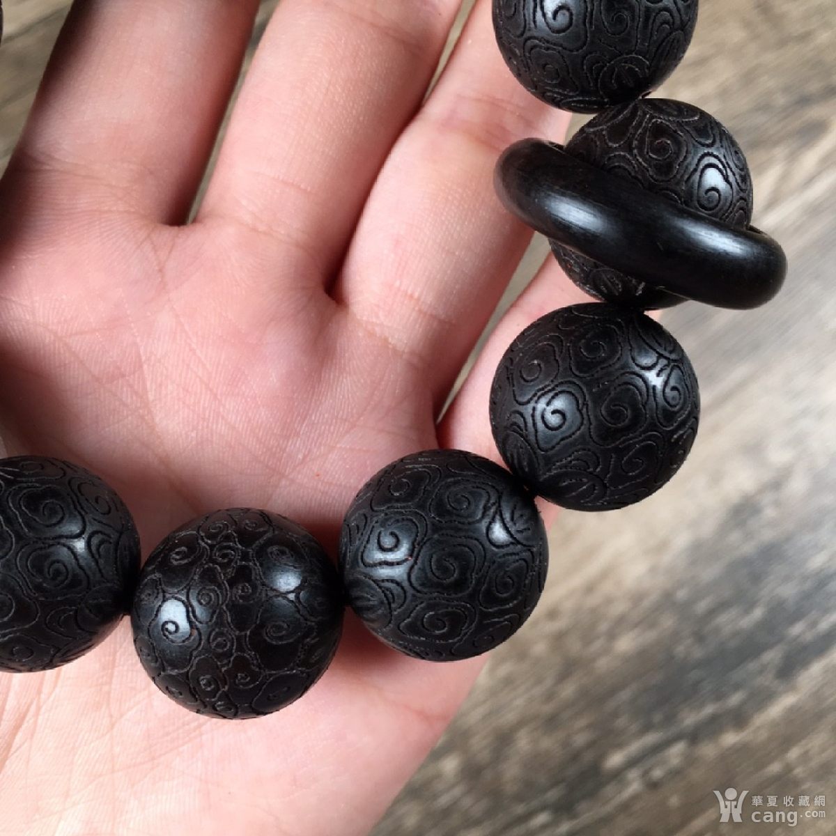 紫光檀雕刻祥云〔三无:无瑕无裂无杂