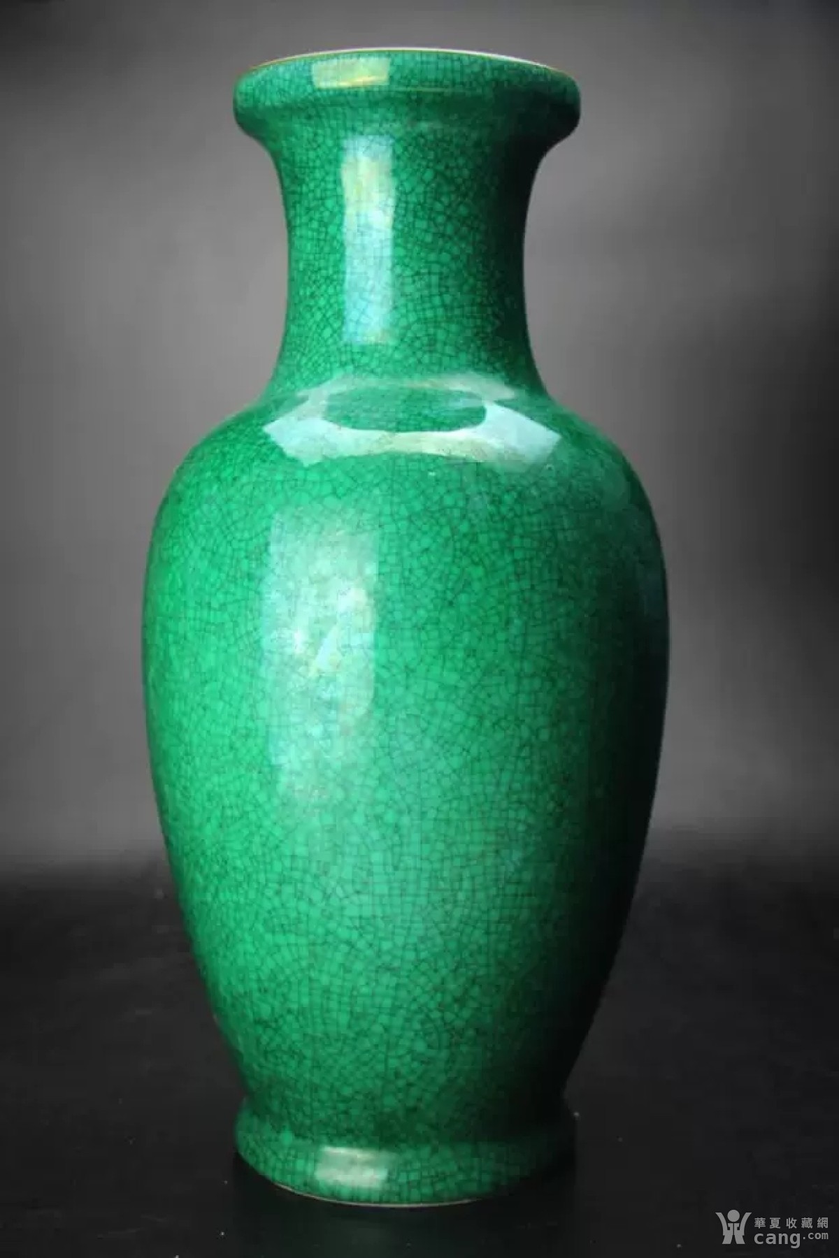 晚清民国绿哥釉特大观音尊 古董古玩古瓷器收藏品包老保真单色釉