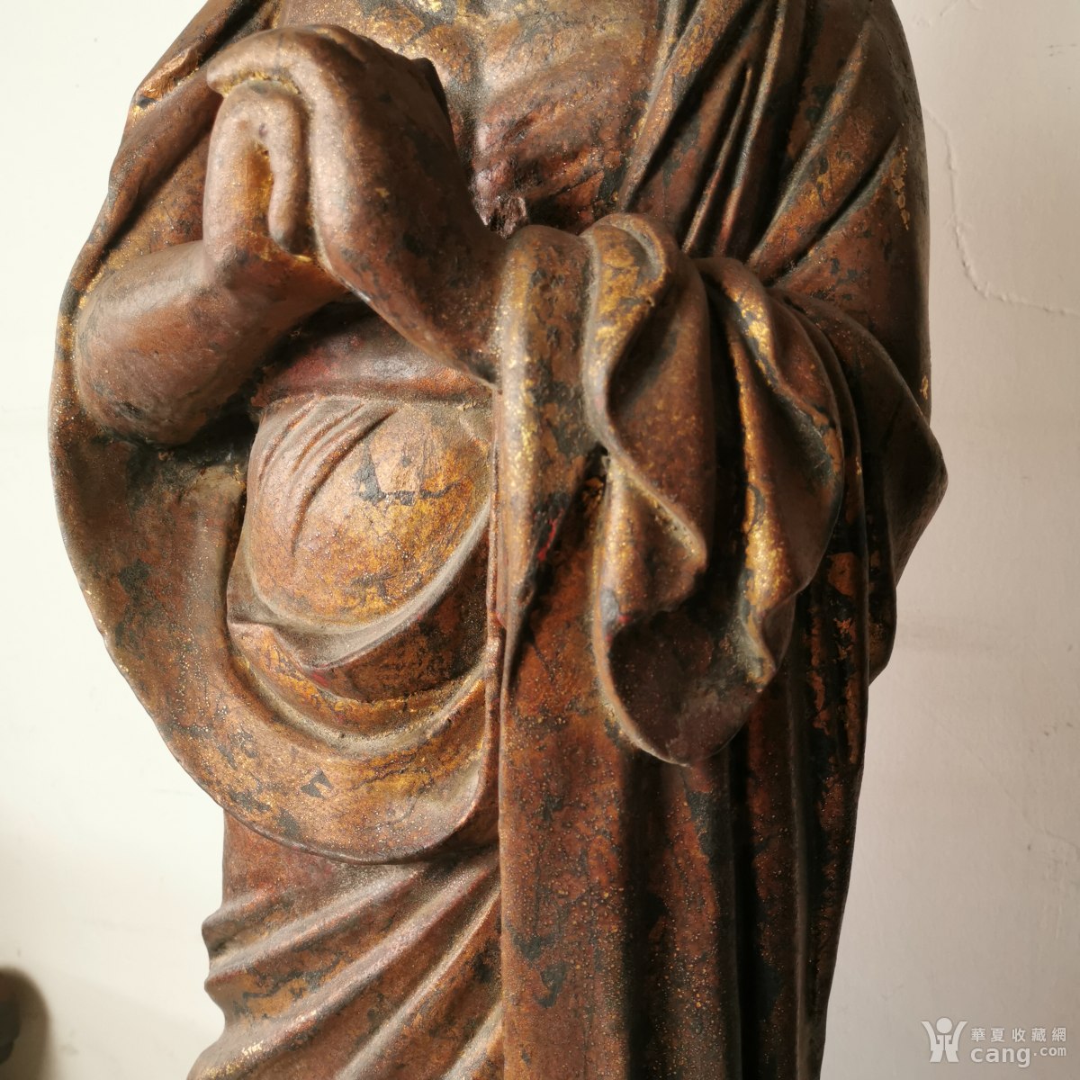 清代脱胎阿难迦叶罗汉尊者刷金佛像