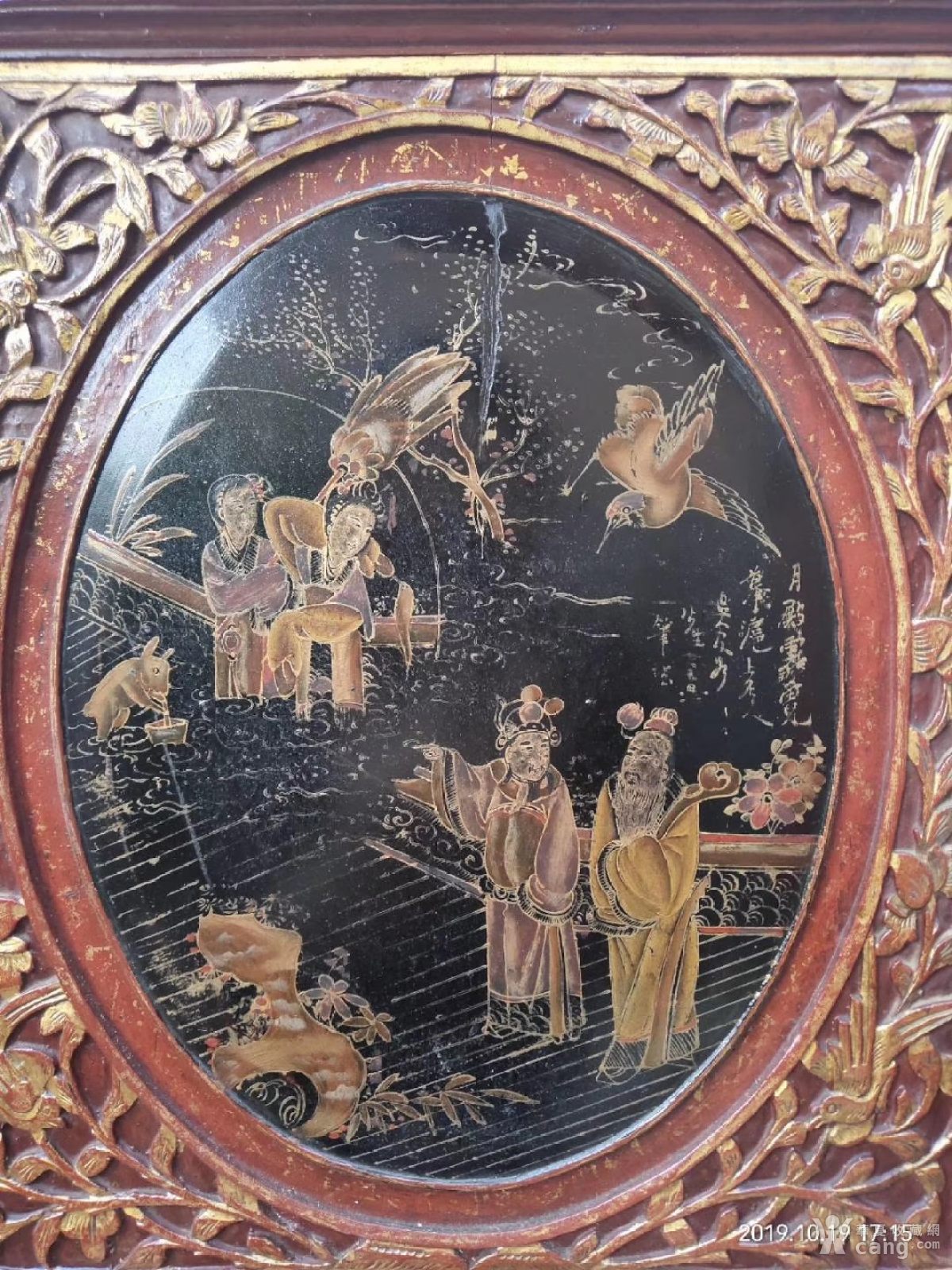 吴友如描金漆画铁笔画,永春工雕花板老木器,潮汕金漆木雕