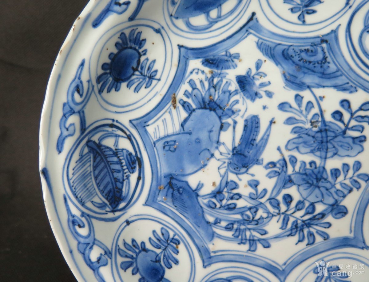 明代万历克拉克喜上眉梢青花盘_地摊交易_华夏收藏网