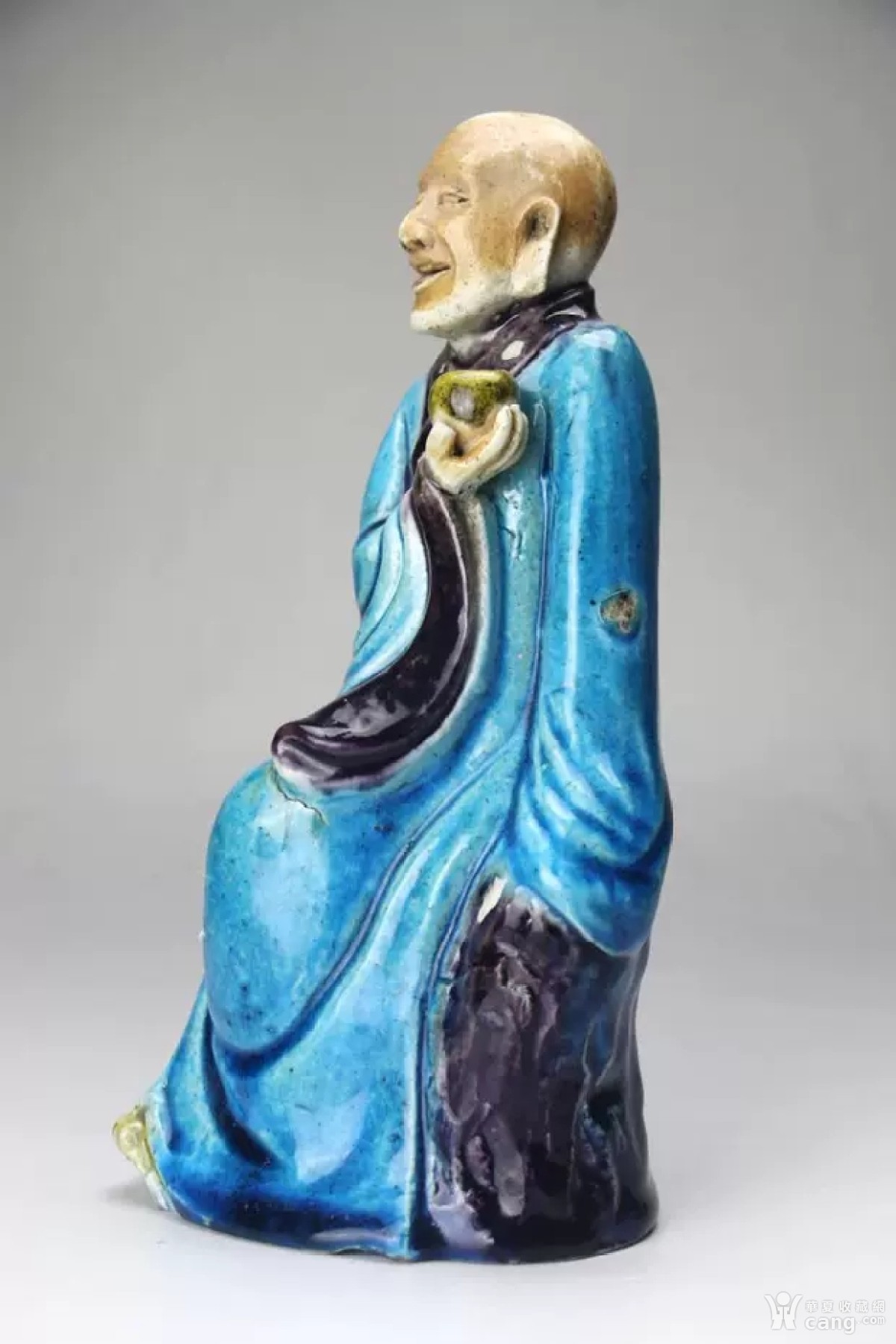 民国江怡祥造素三彩瓷塑罗汉 古董古玩古瓷器收藏品包老保真民国