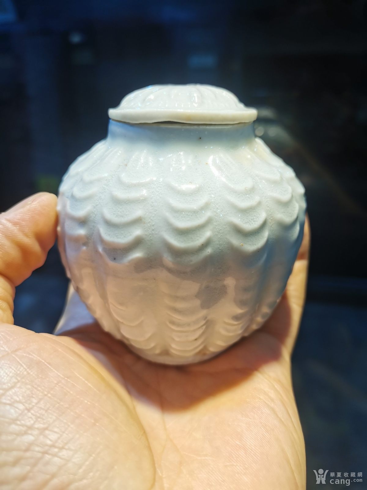 宋代影青鱼篓形文房美罐(湖田越窑岳州洪州定窑邢窑钧窑耀州龙)