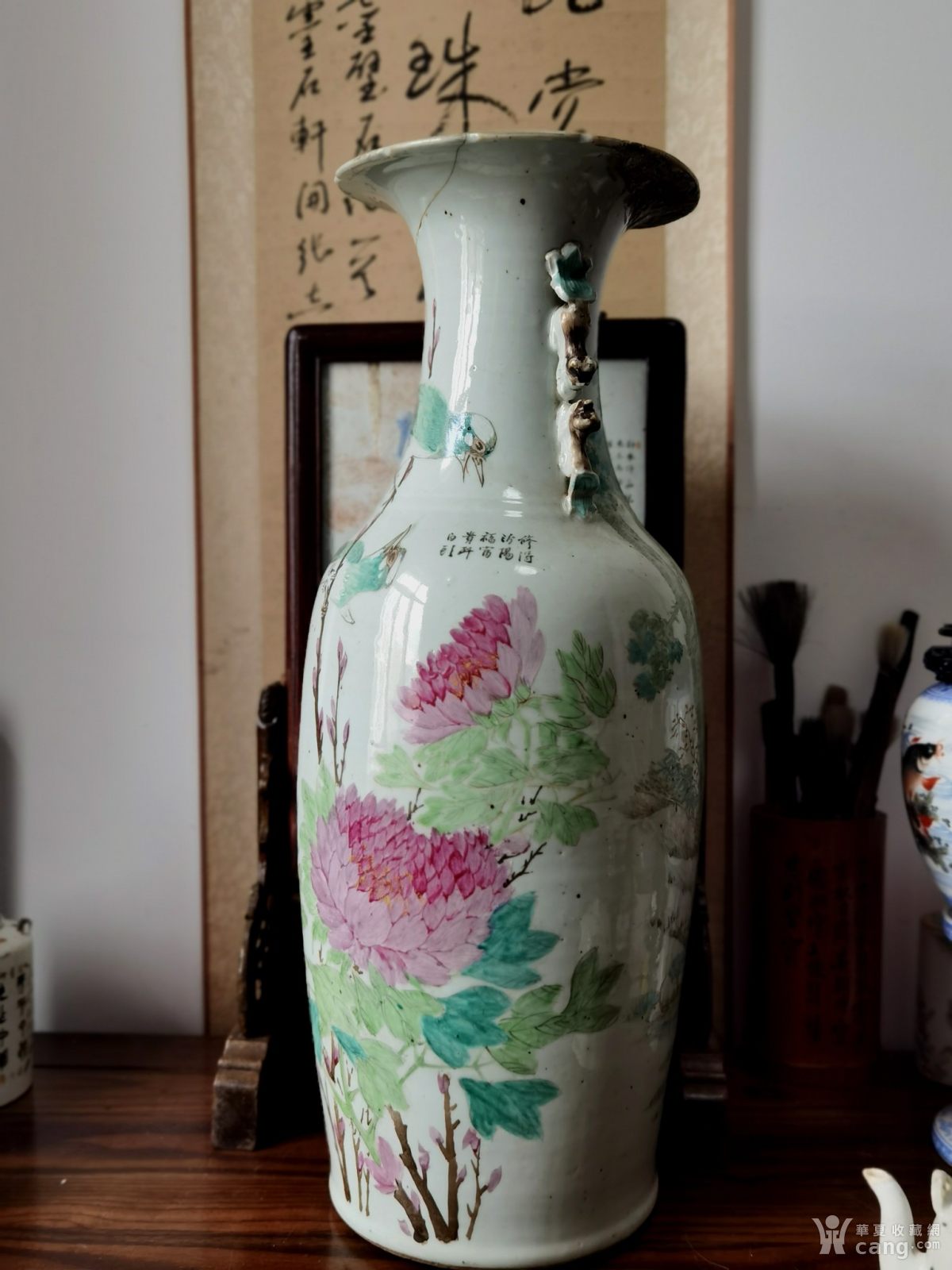 晚清浅绛名家汪照黎作300件花鸟人物大瓶