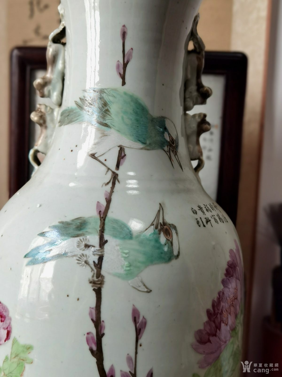 晚清浅绛名家汪照黎作300件花鸟人物大瓶