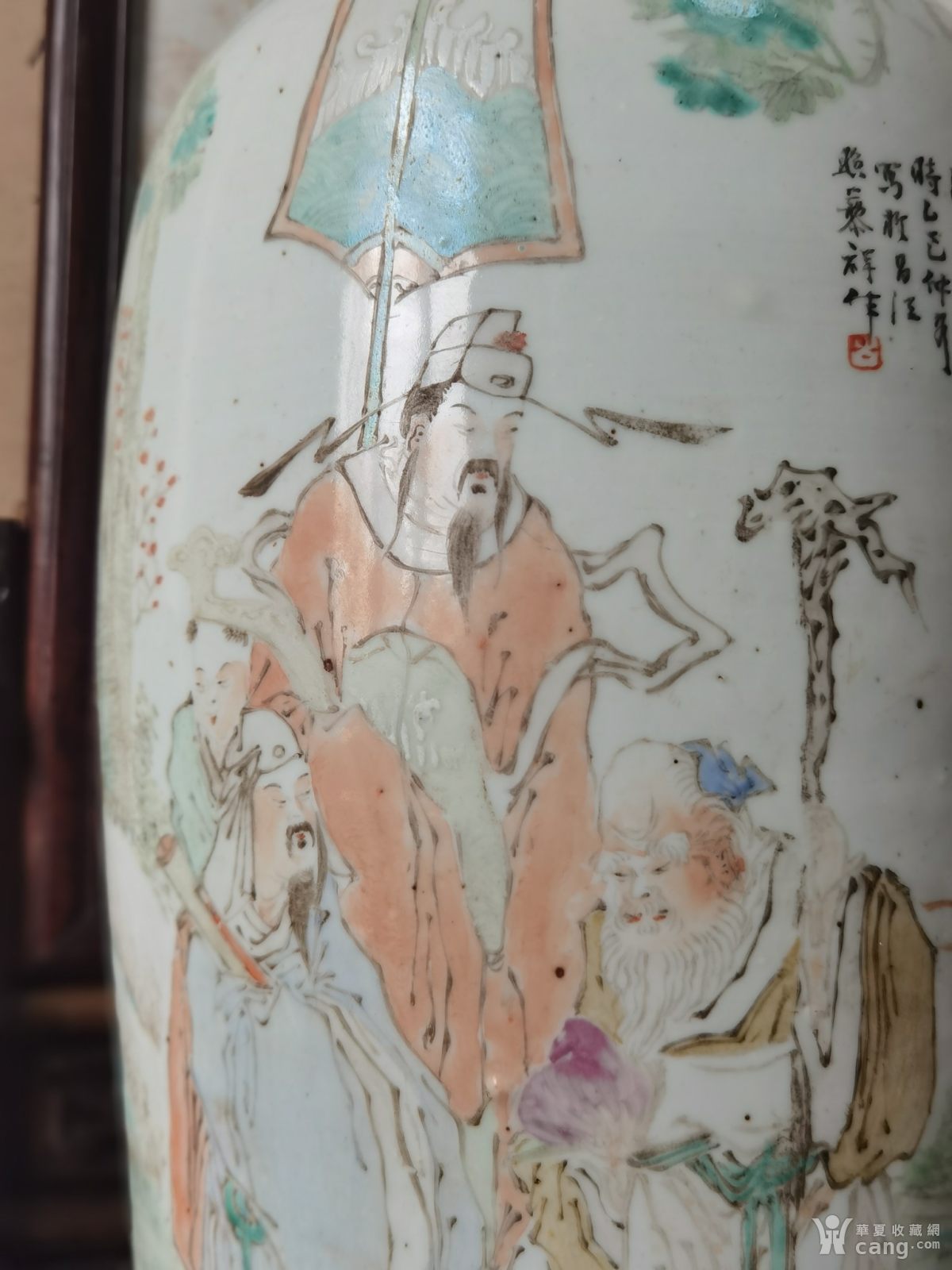 晚清浅绛名家汪照黎作300件花鸟人物大瓶