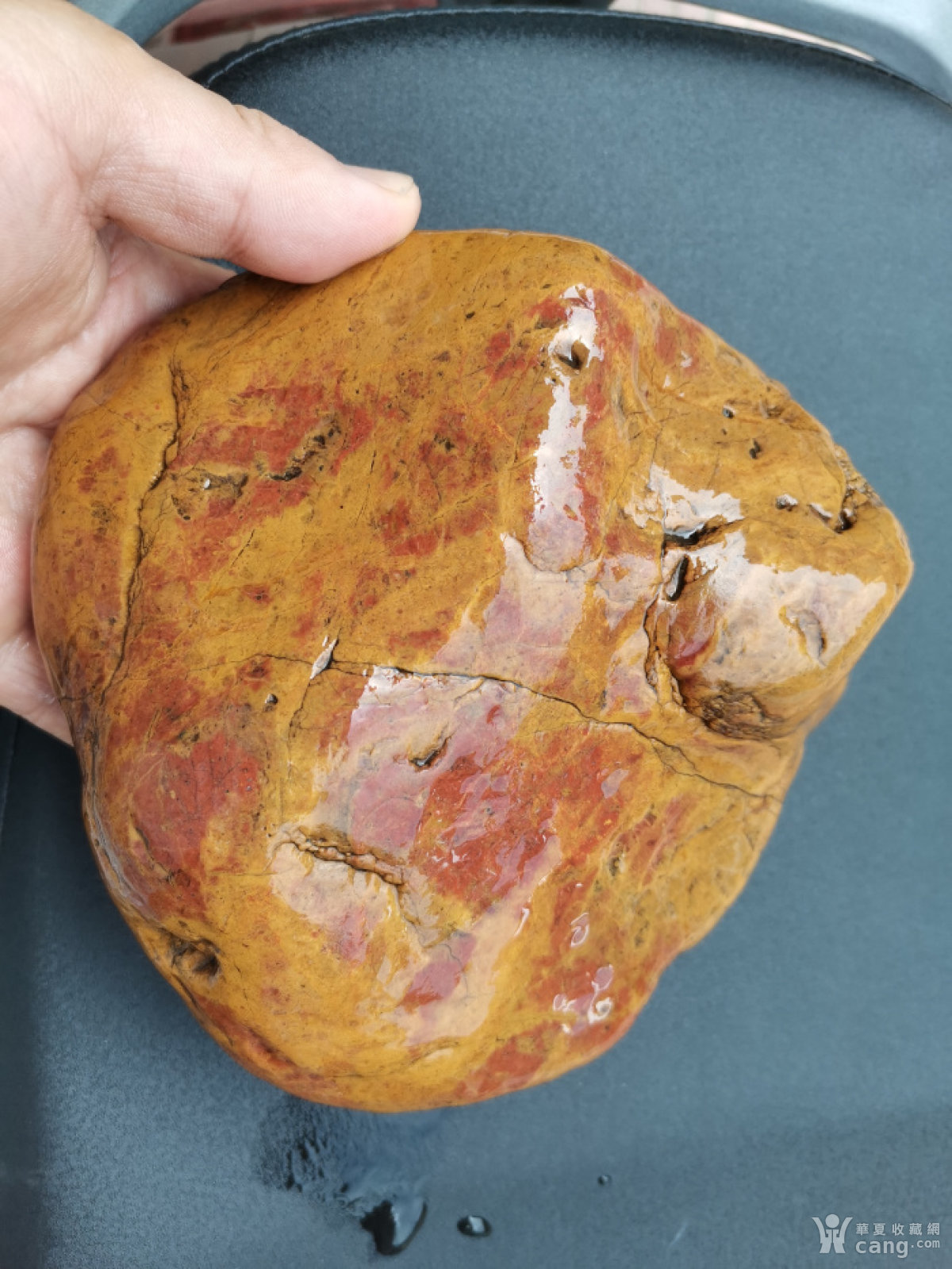 江西红斑黄蜡石磨砂冻一块