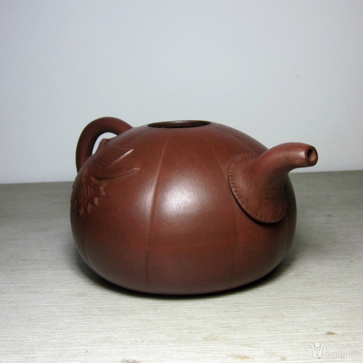 清代 精工大品南瓜壶 包浆老紫砂壶桶