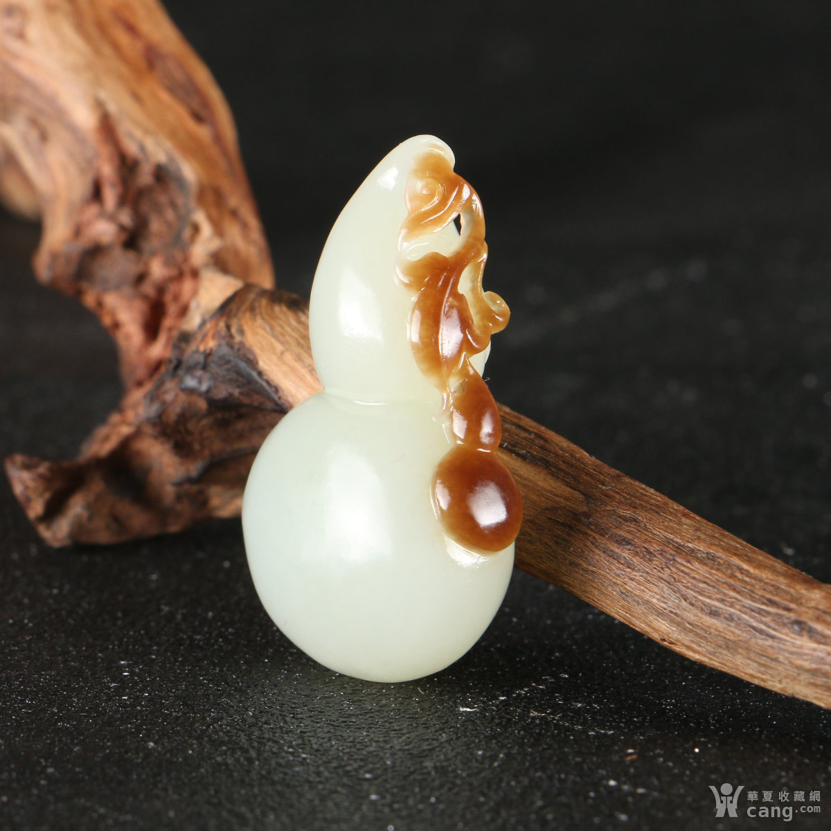 【福禄一生】和田玉糖白玉葫芦吊坠18.59克