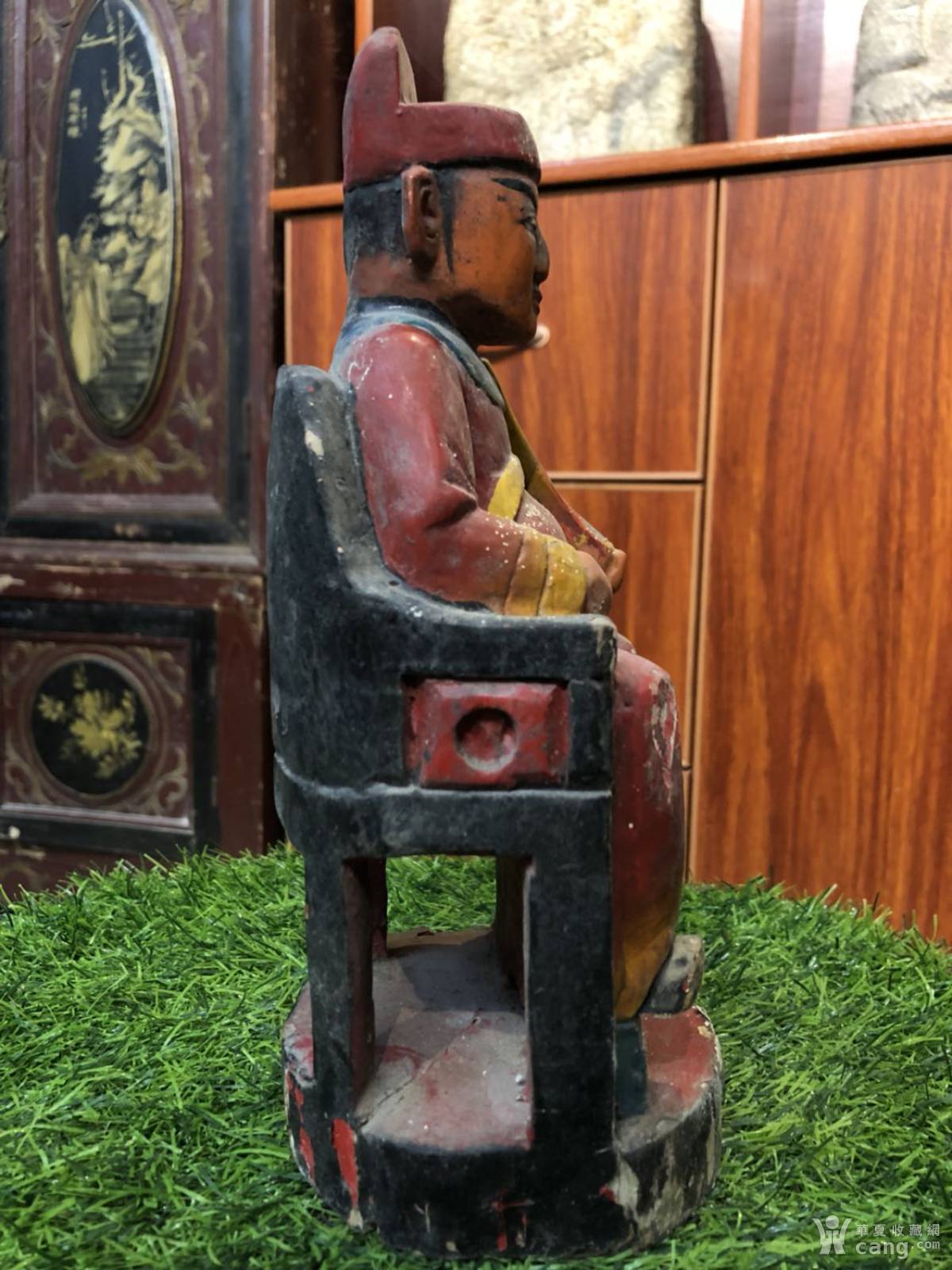 晚清民国潮汕木雕造像《灶王爷》