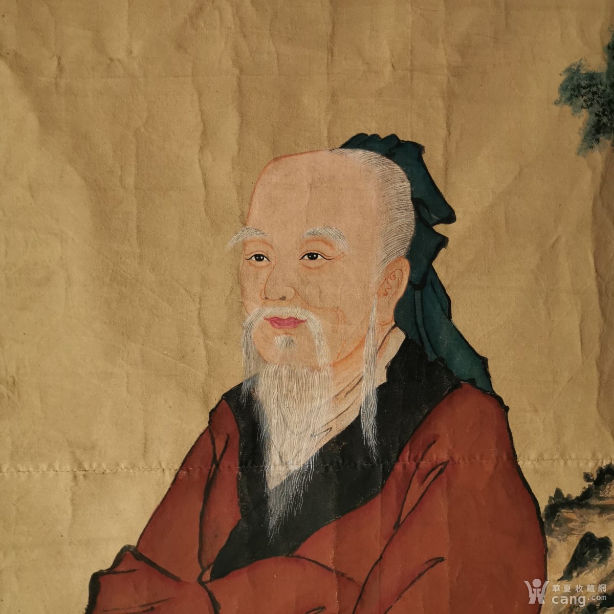 清代医圣华佗画像中医文化收藏品医学名家肖像画挂画精美完整