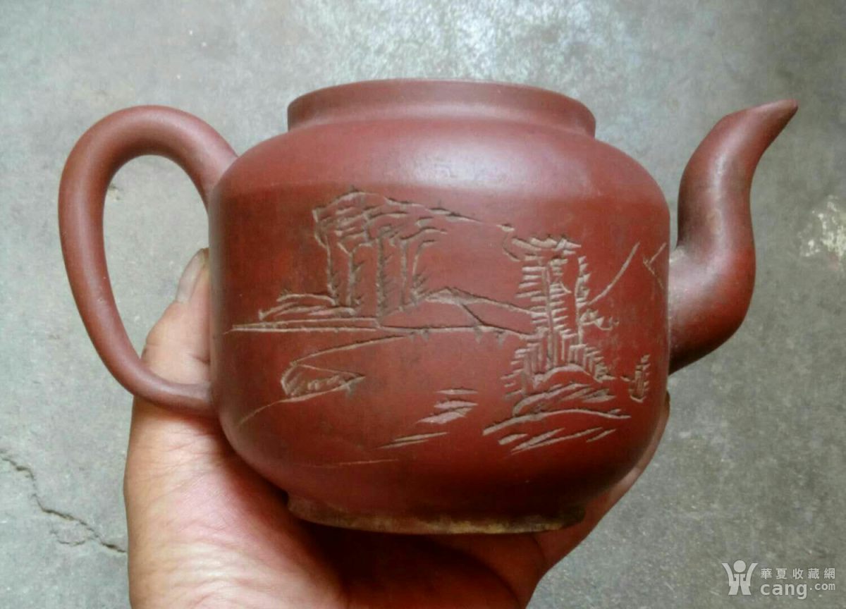 民国岩如刻紫砂壶