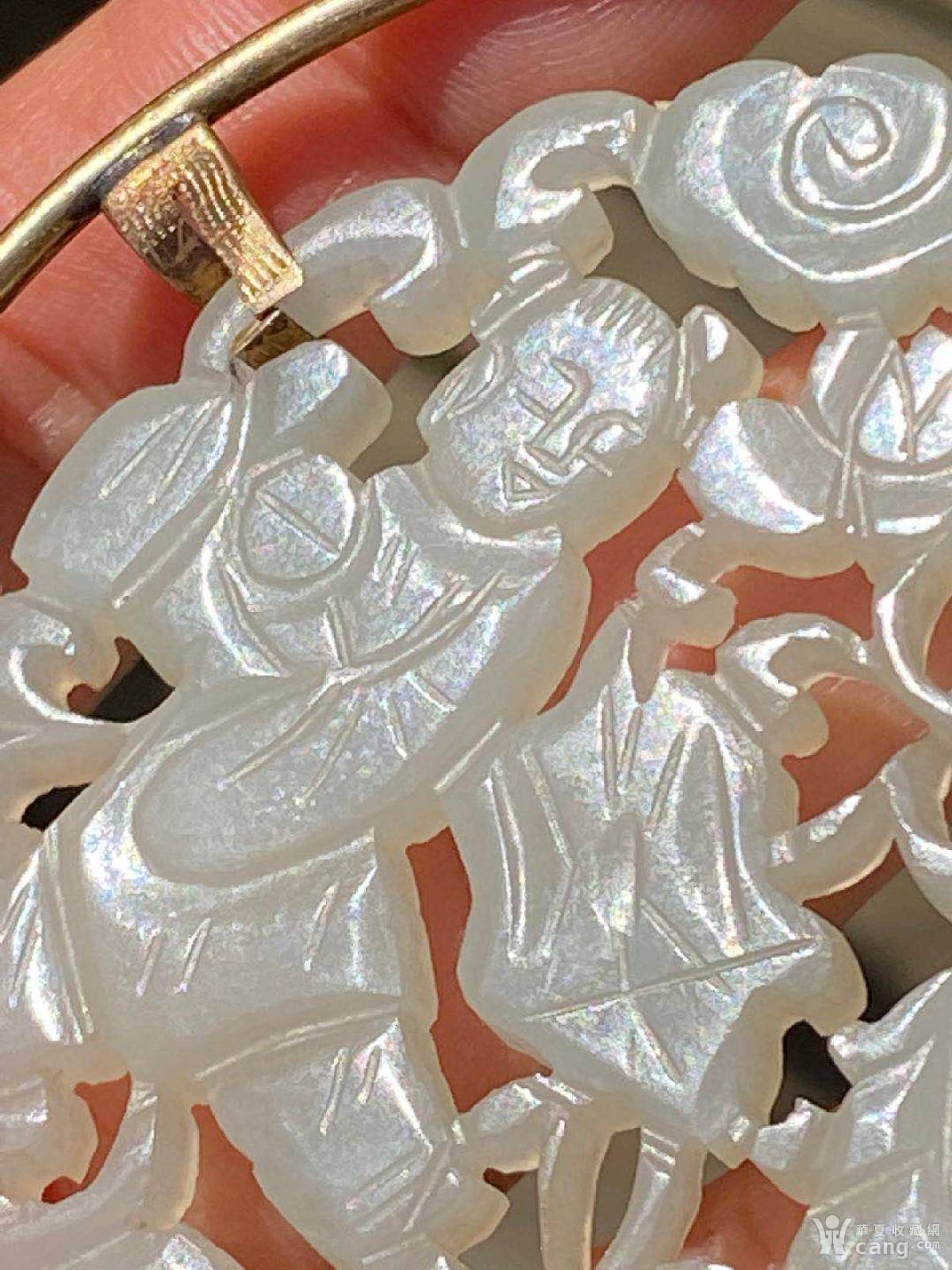 清中期和田白玉和合二仙玉佩