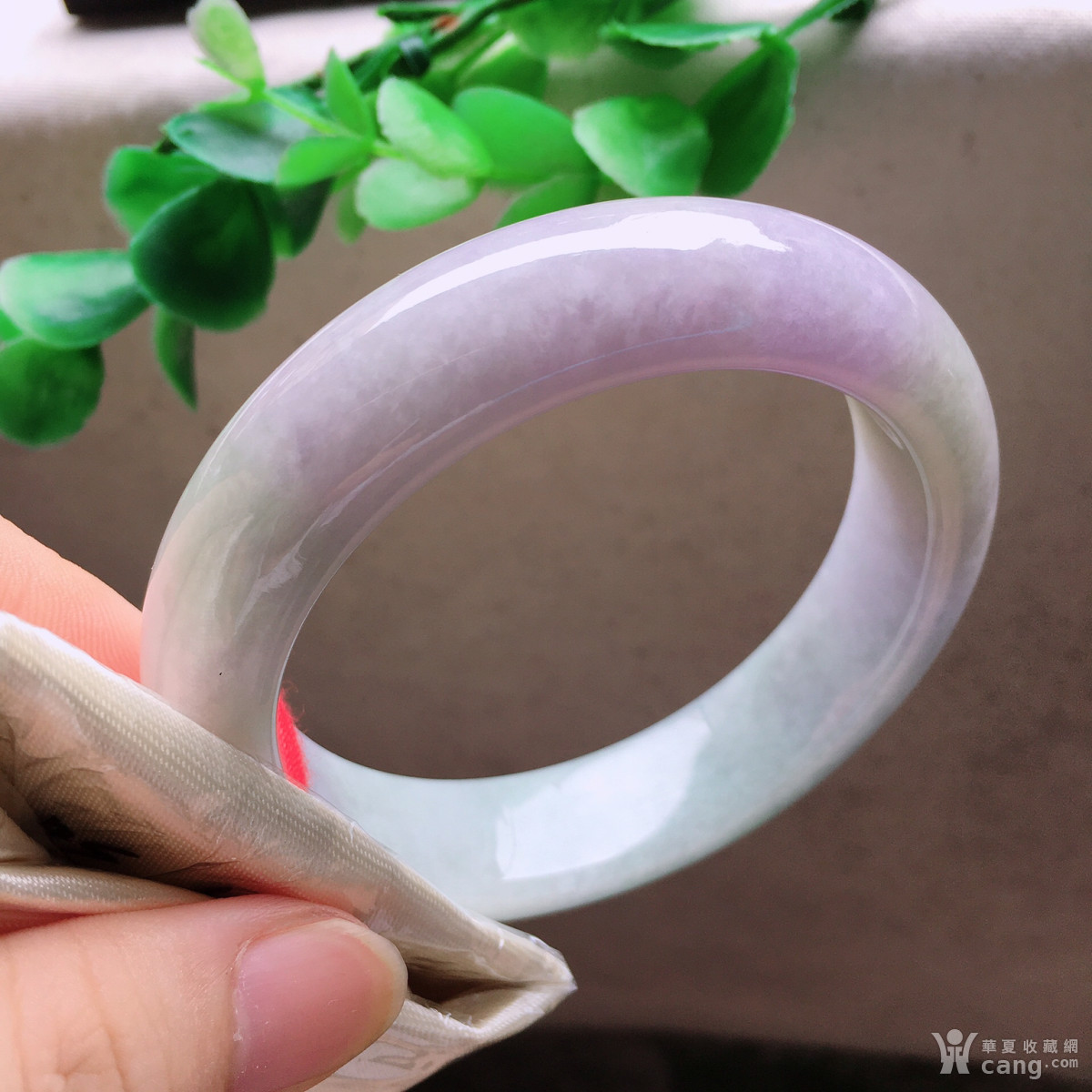 天然翡翠a货老坑正圈玉手镯冰糯种紫罗兰水润玉镯子