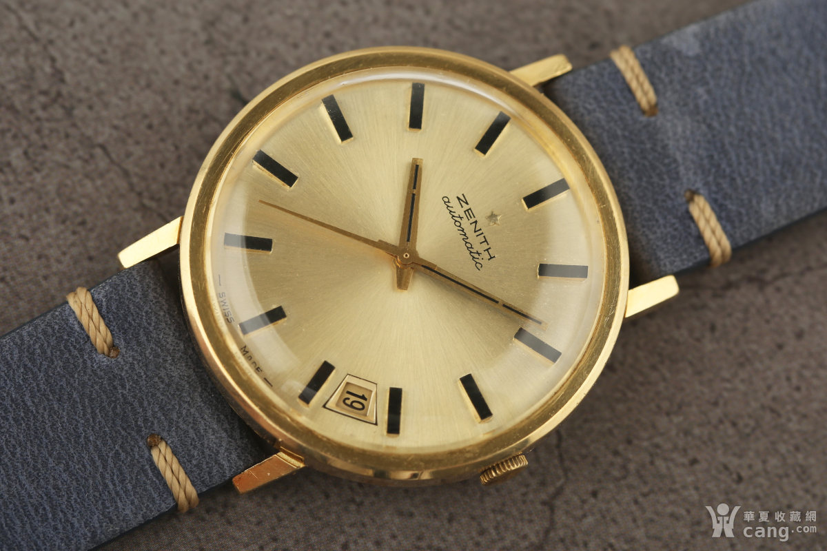 瑞士真力时古董表 18k黄金 家族式四点位日历 多处黄金标记