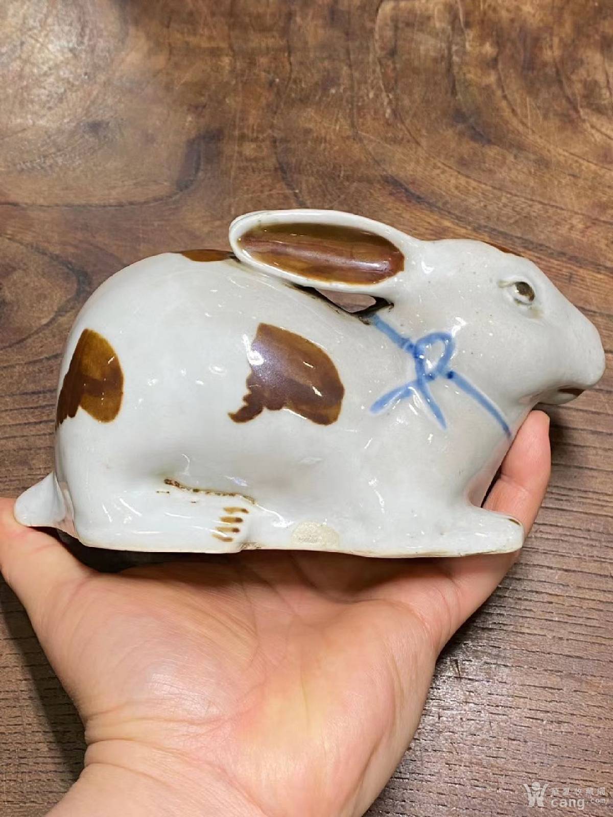 瓷器 民国 晚清民国"生记出"醴陵瓷文房兔子摆件,不议价.